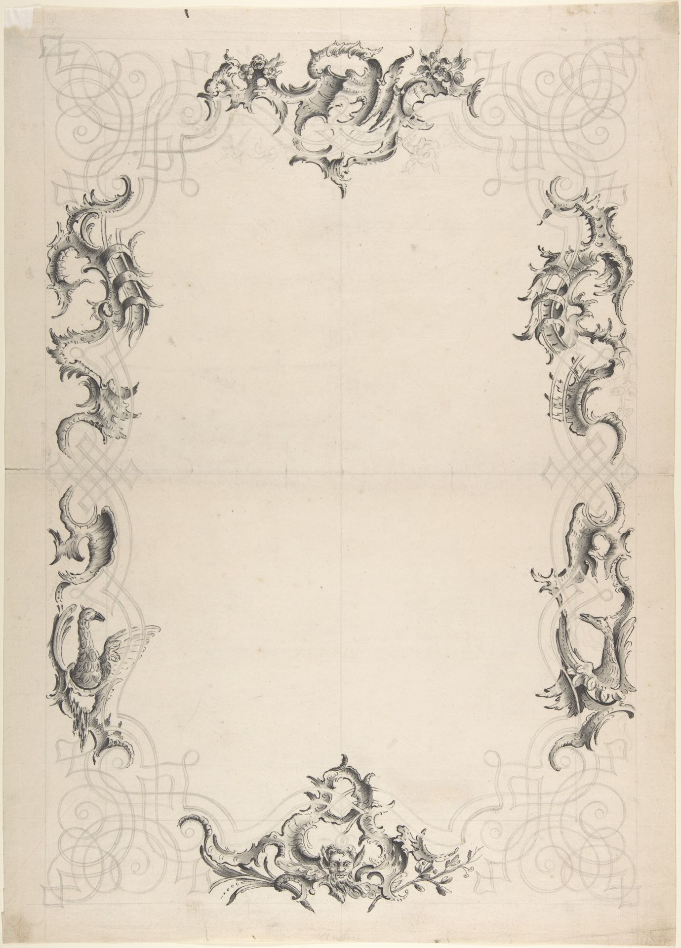 Design for the Stucco Decoration of a Rococo Ceiling by Johann Oktavian Salver