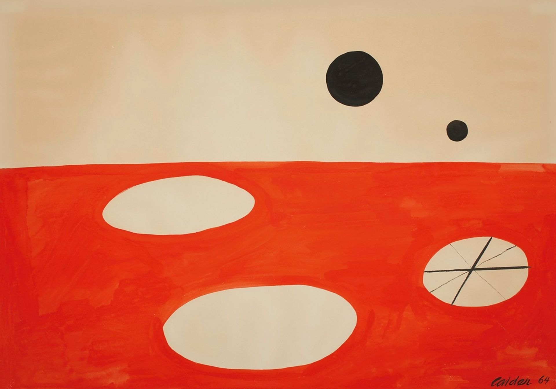 Black Discs over Red Plain by Alexander Calder