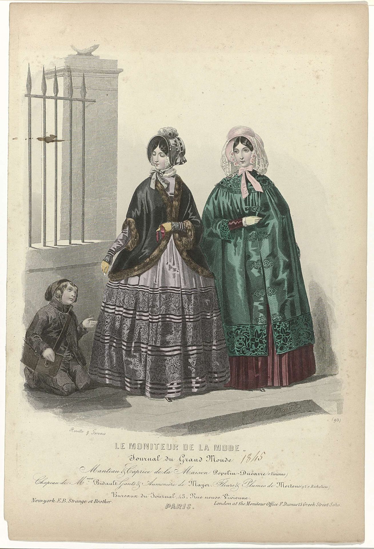 Le Moniteur de la Mode, 1845, No. 95 : Manteau & Caprice de la Maison (...) by Jean-Baptiste Réville
