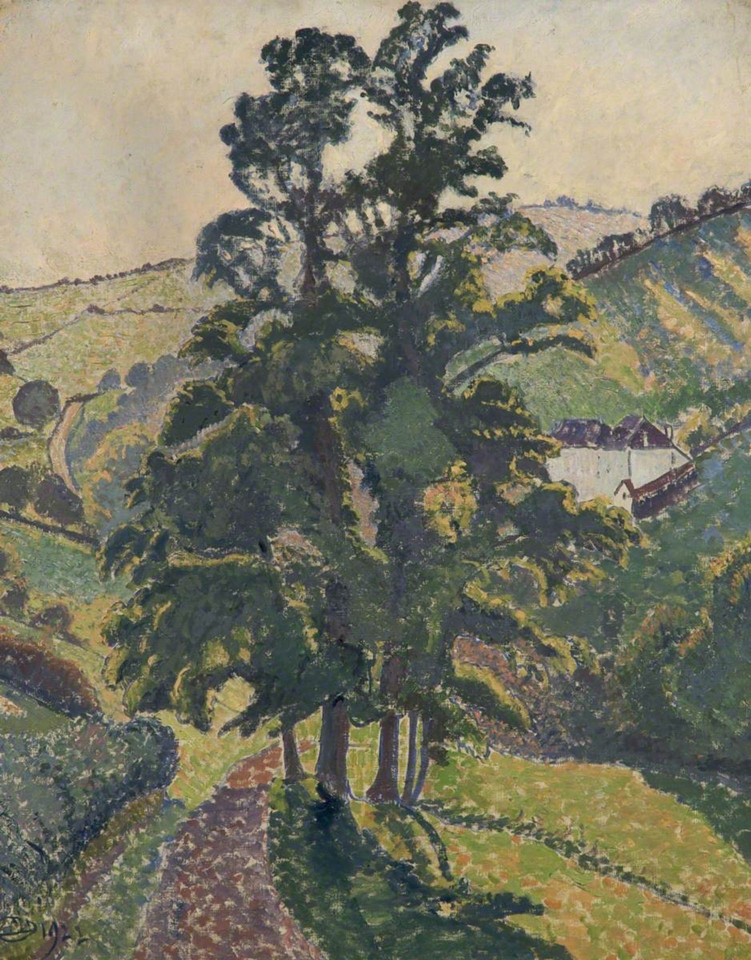 View in the Dart Valley, Devon by Lucien Pissarro