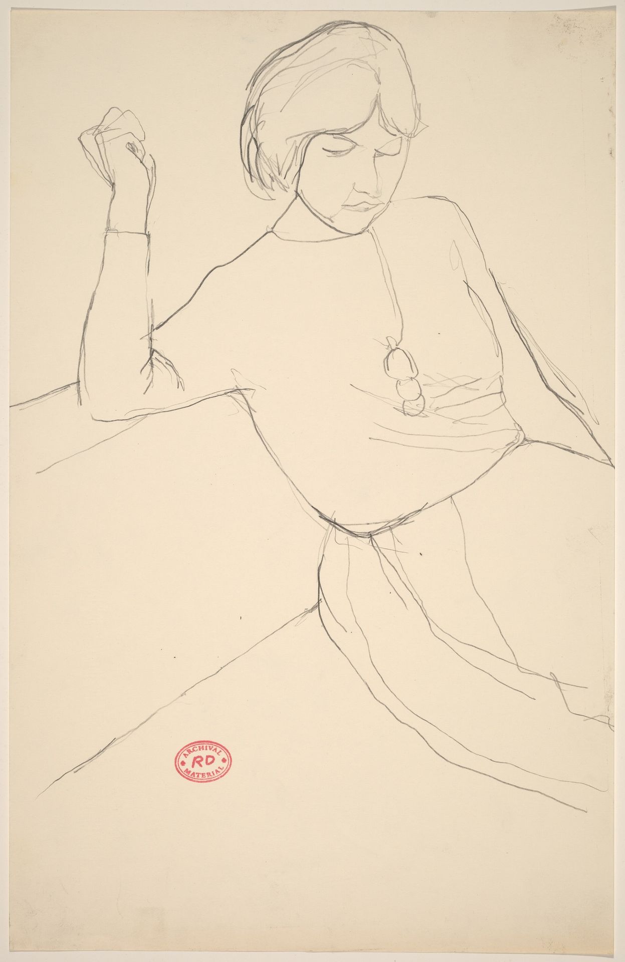 Untitled [woman with short hair on a sofa] by Richard Diebenkorn