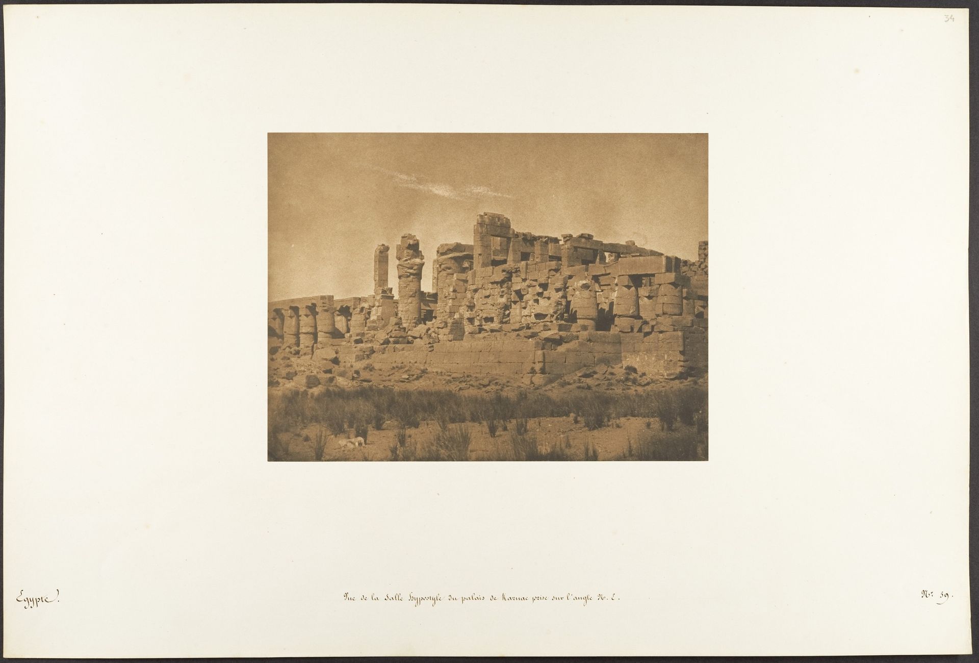 Vue de la Salle Hypostyle du palais de Karnac, prise sur l'angle N.E. by Maxime Du Camp