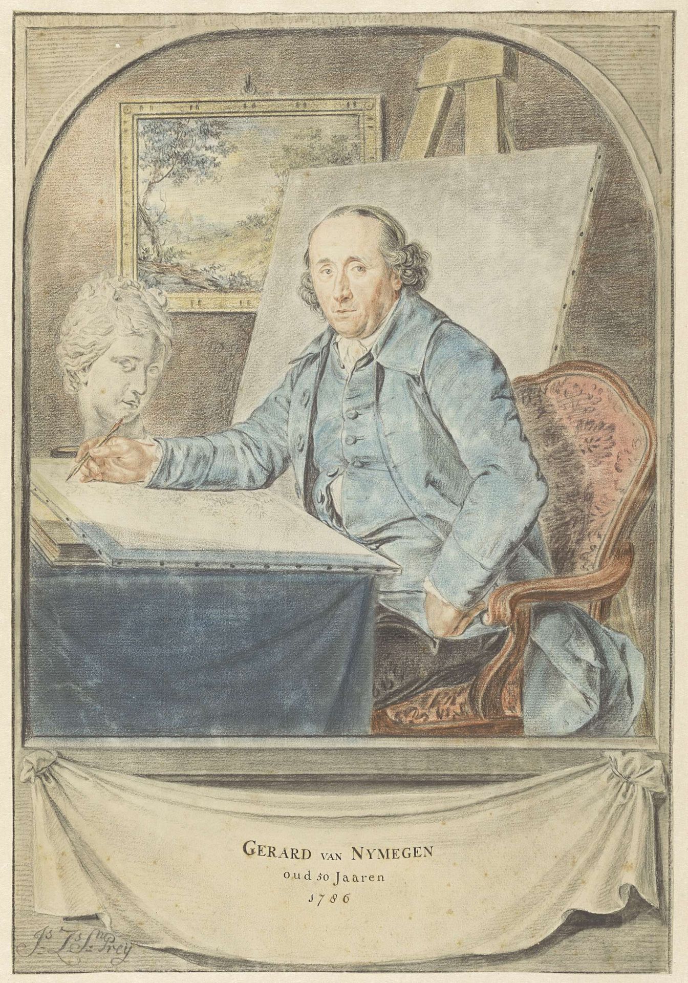 Portret van Gerard van Nijmegen by Johannes Zacharias Simon Prey