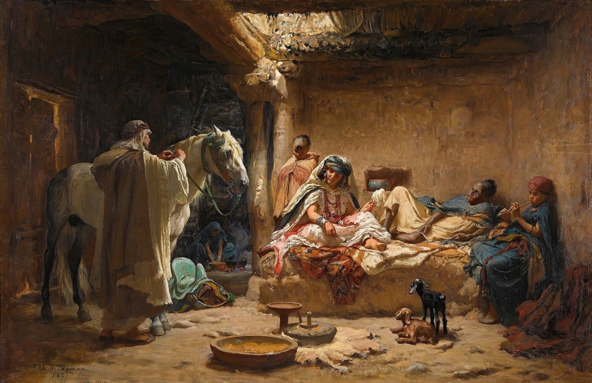 An Interior In Biskra by Frederick Arthur Bridgman