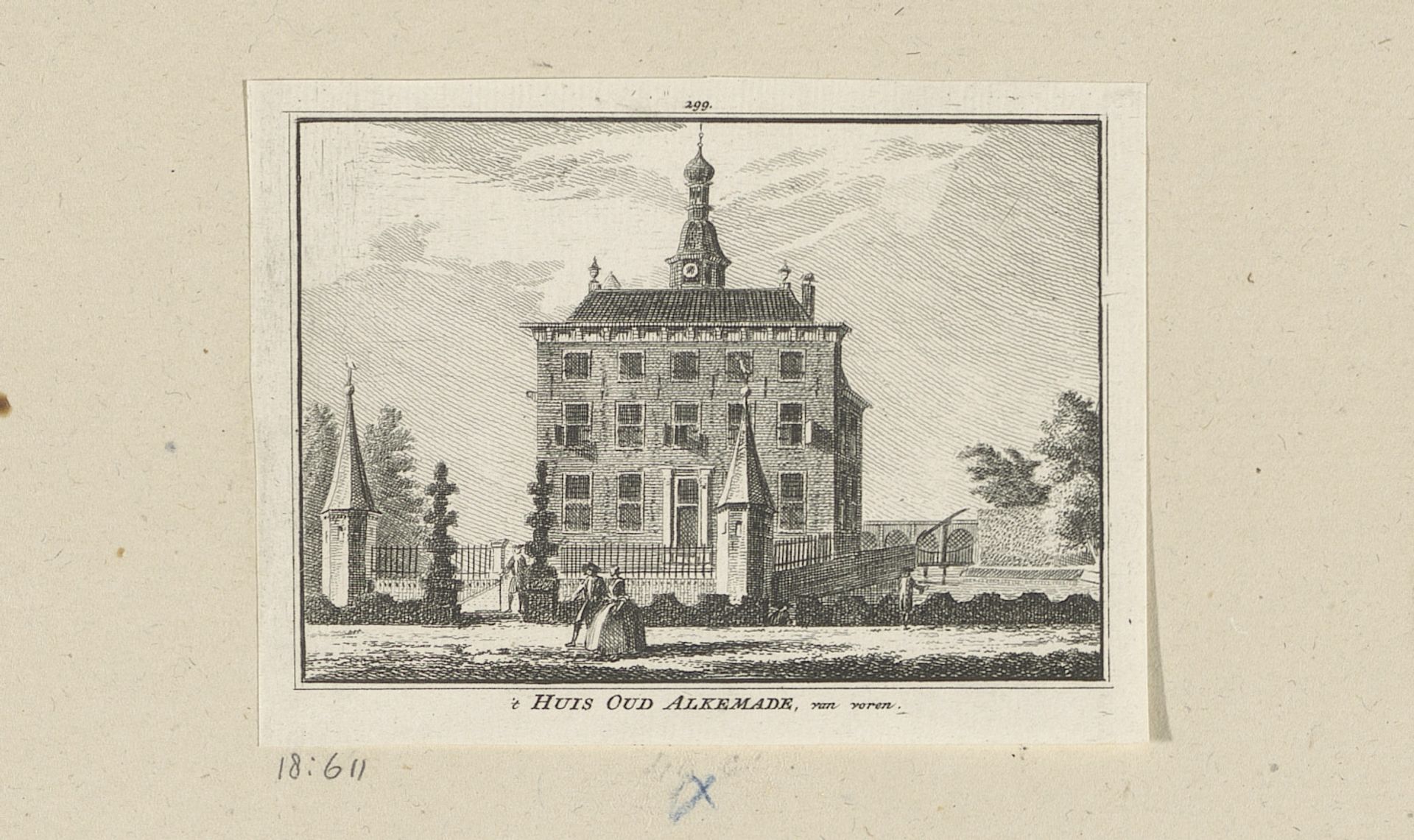 Gezicht op Huis Oud-Alkemade by Hendrik Spilman