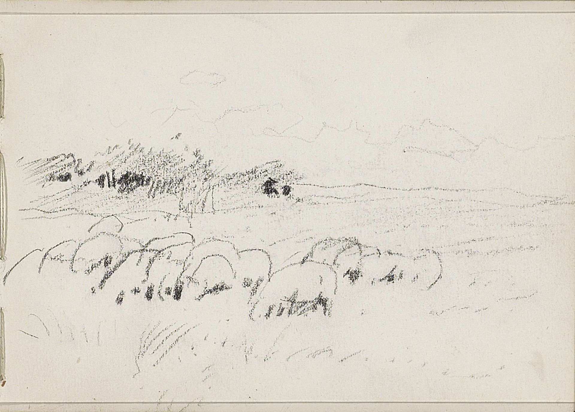 Schaapskudde in een weiland by Anton Mauve