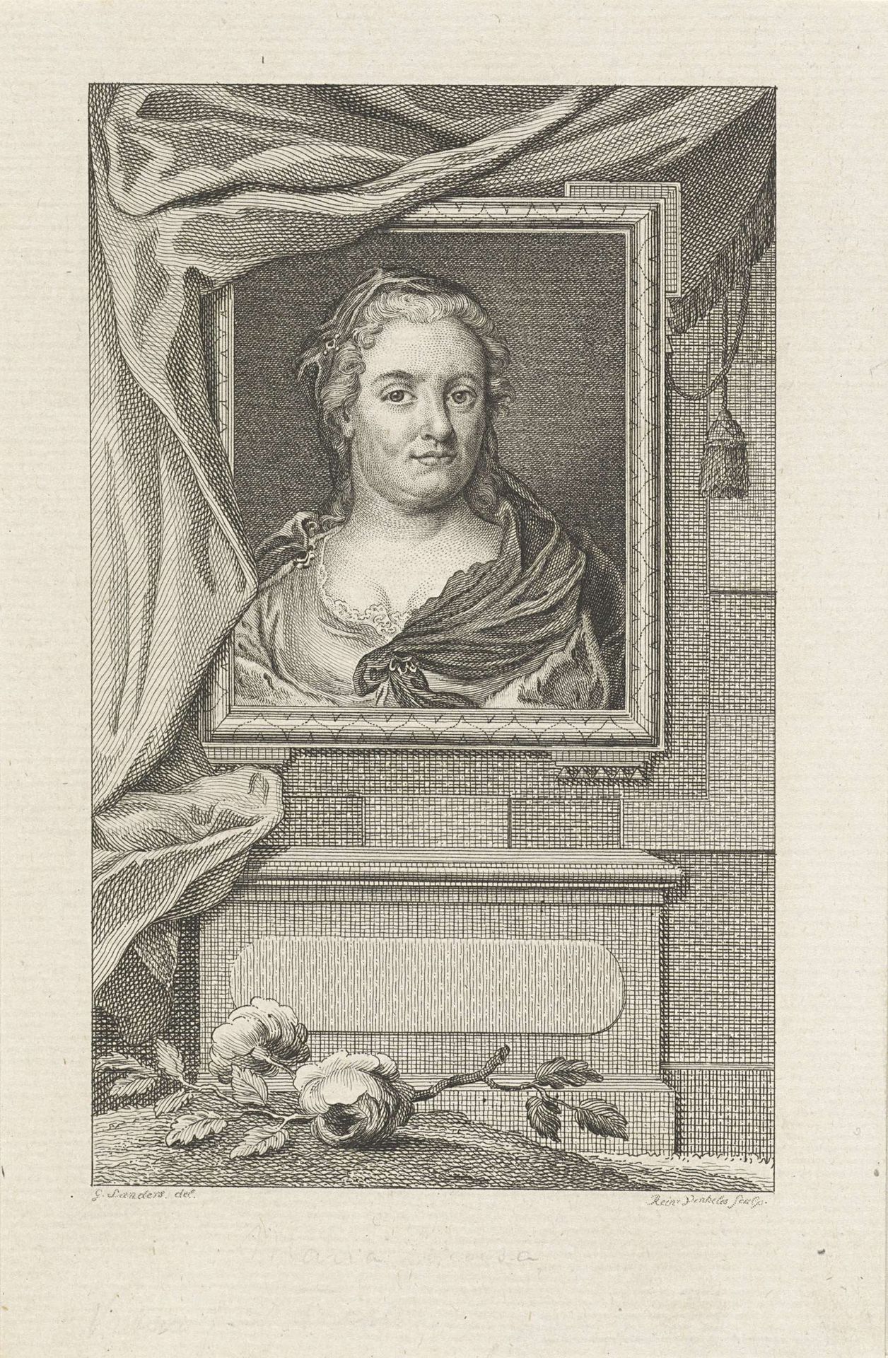 Portret van Maria Louisa van Hessen-Kassel by Reinier Vinkeles