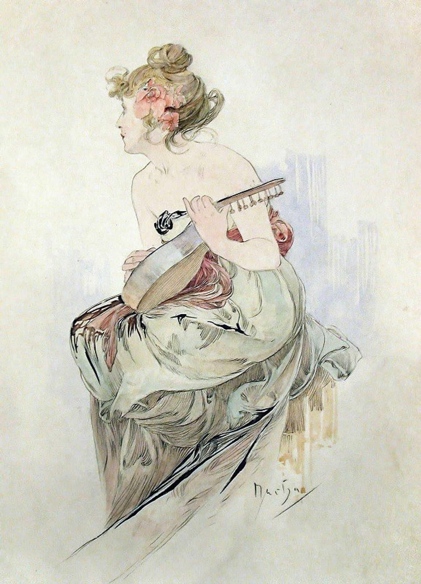 From The Frontispiece Of Le Pater by Alphonse Mucha