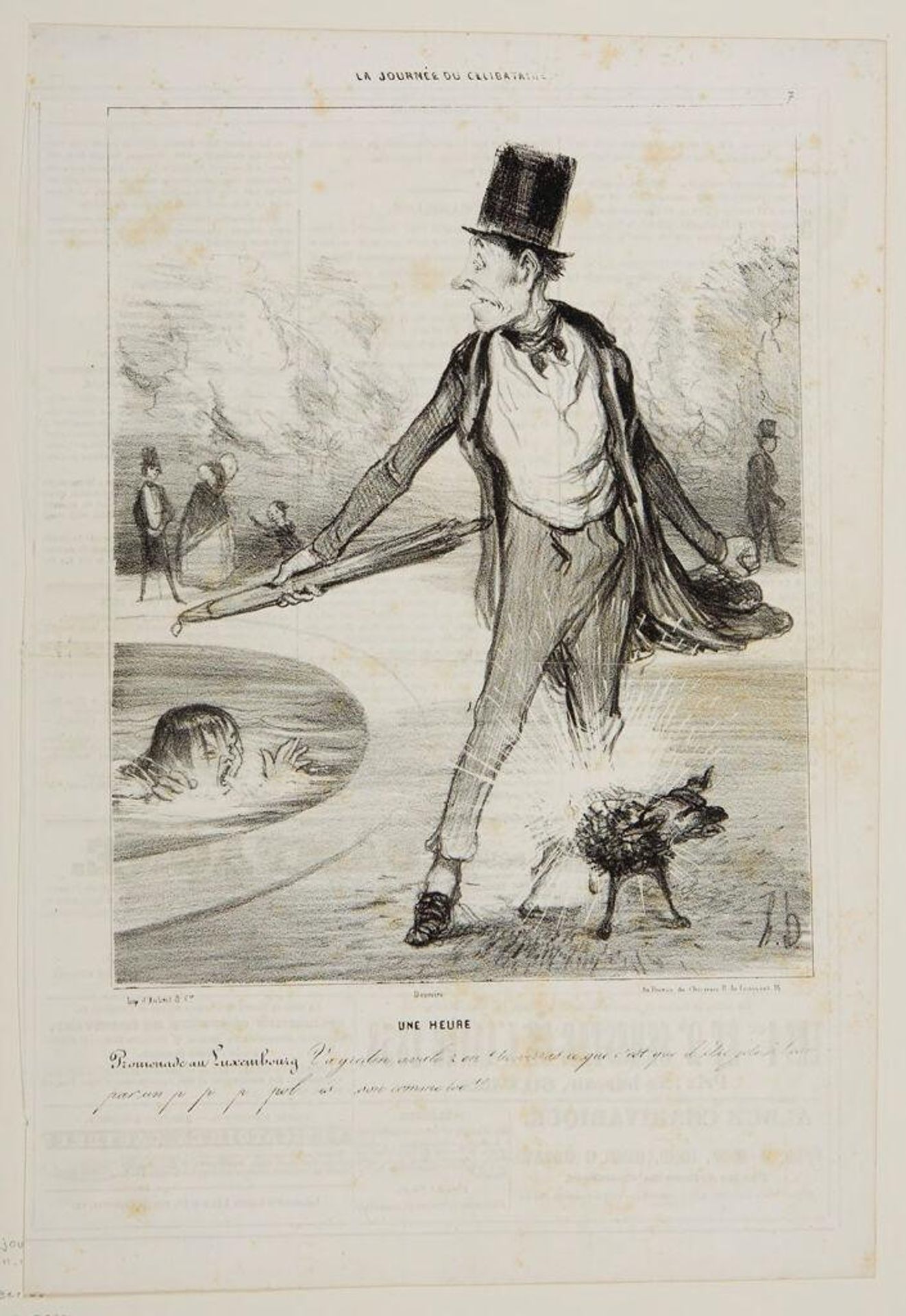 One O'Clock: A Walk in the Luxembourg Garden by Honoré Daumier
