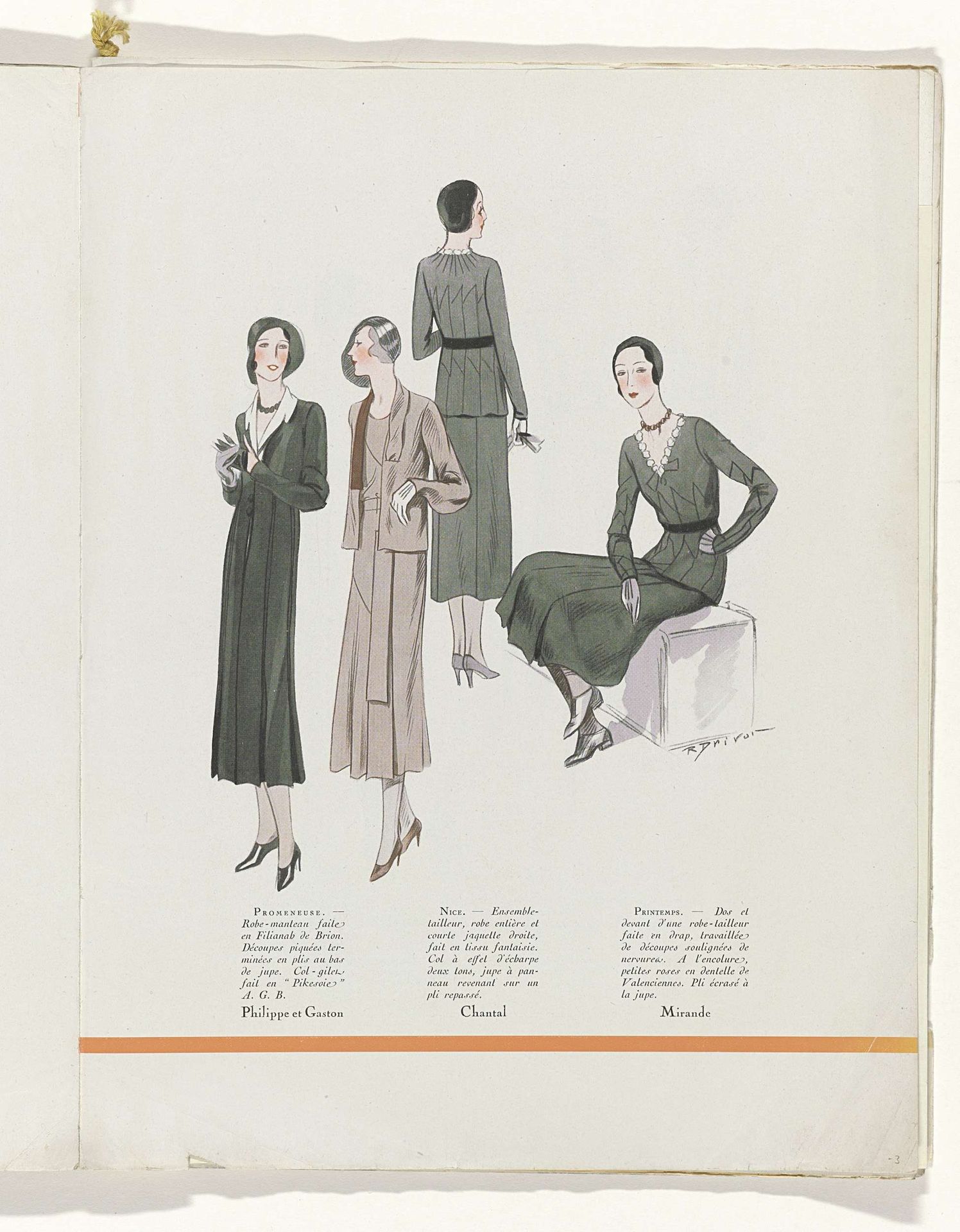 Art - Goût - Beauté, Feuillets de l' élégance féminine, Mai 1931, No. 129, 11e Année, p. 3 by R. Drivon