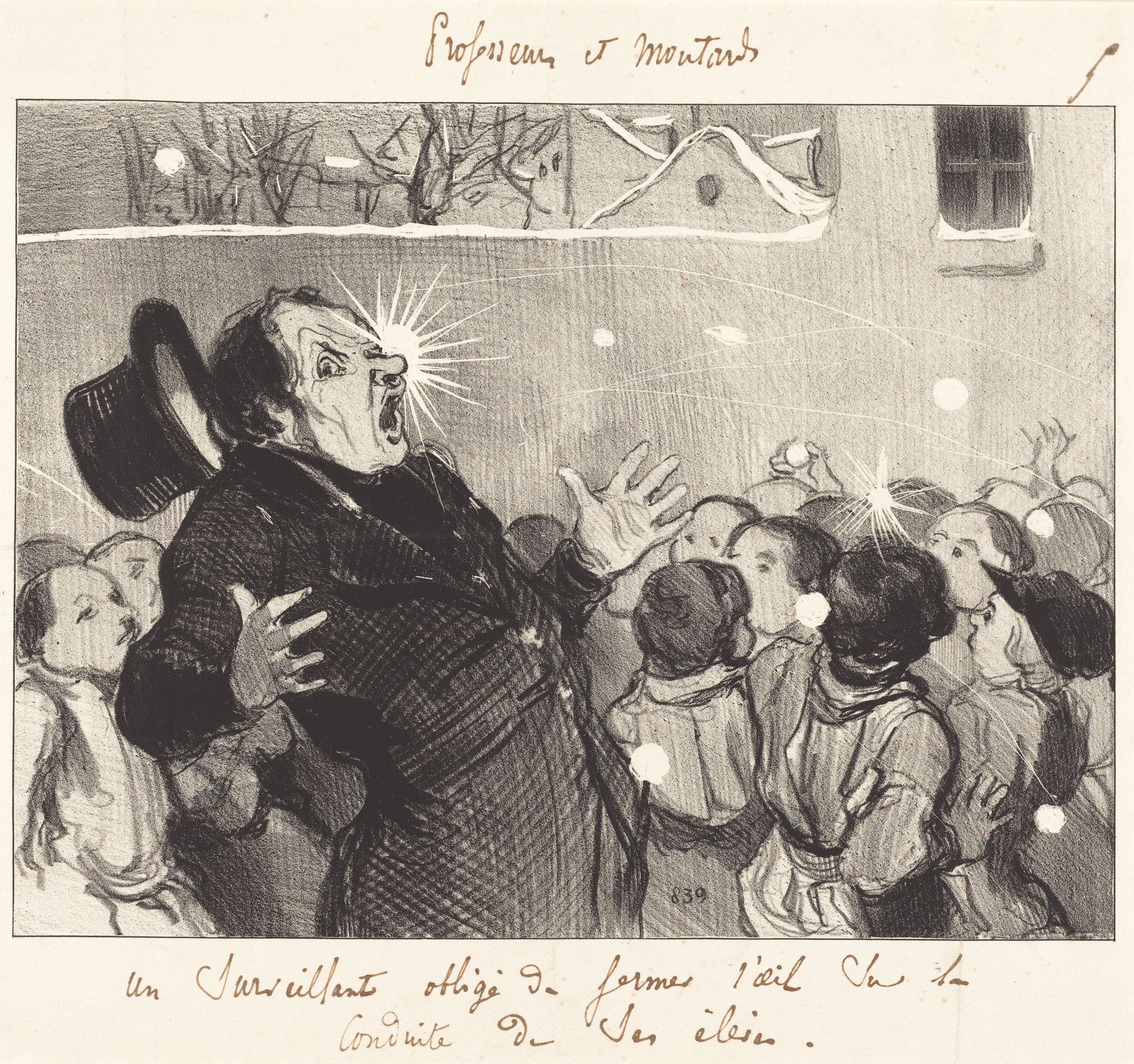 Un Surveillant obligé de fermer l'oeil... by Honoré Daumier