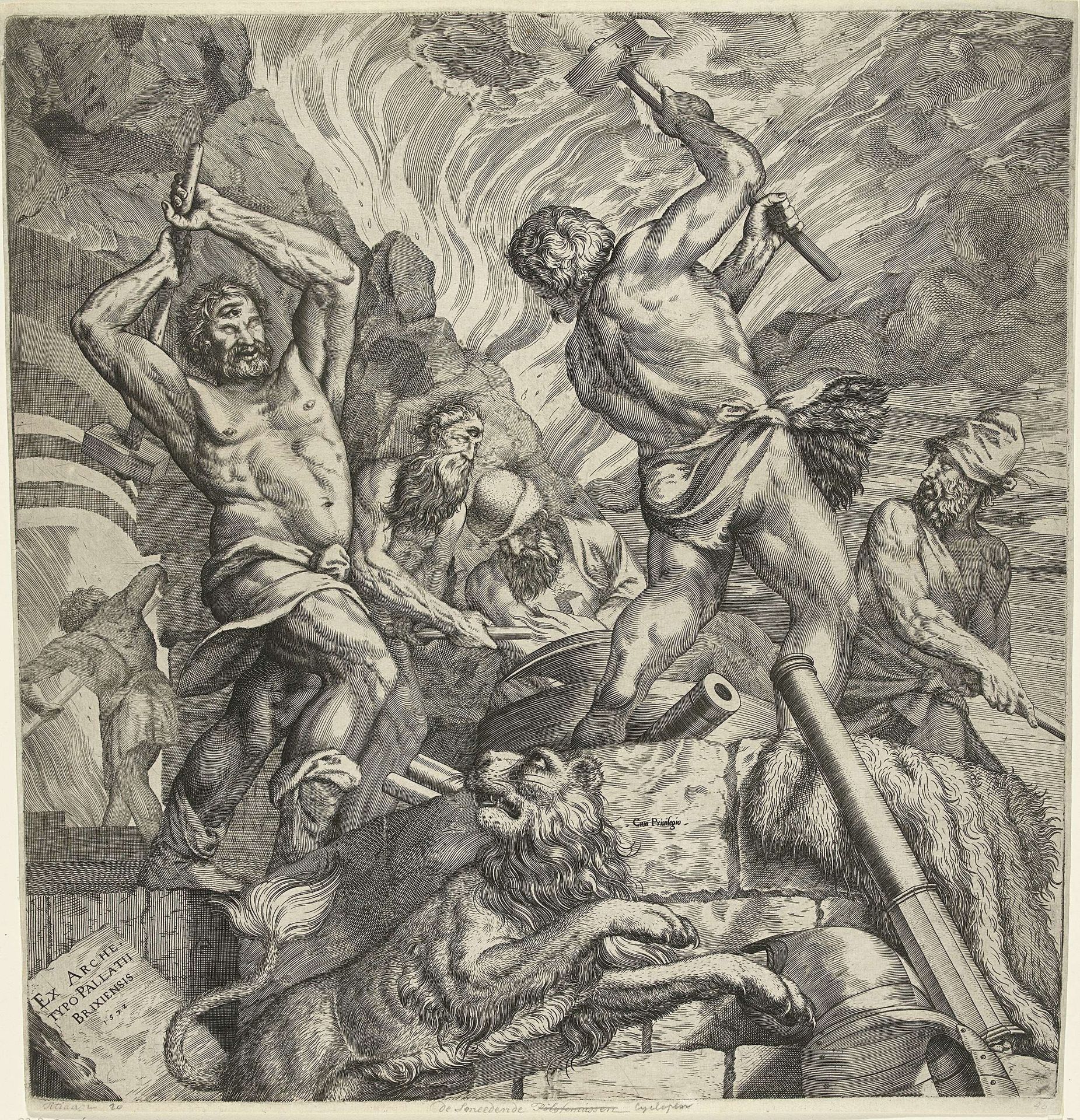 De smidse van de cyclopen - Cornelis Cort | Artera | AskArtera