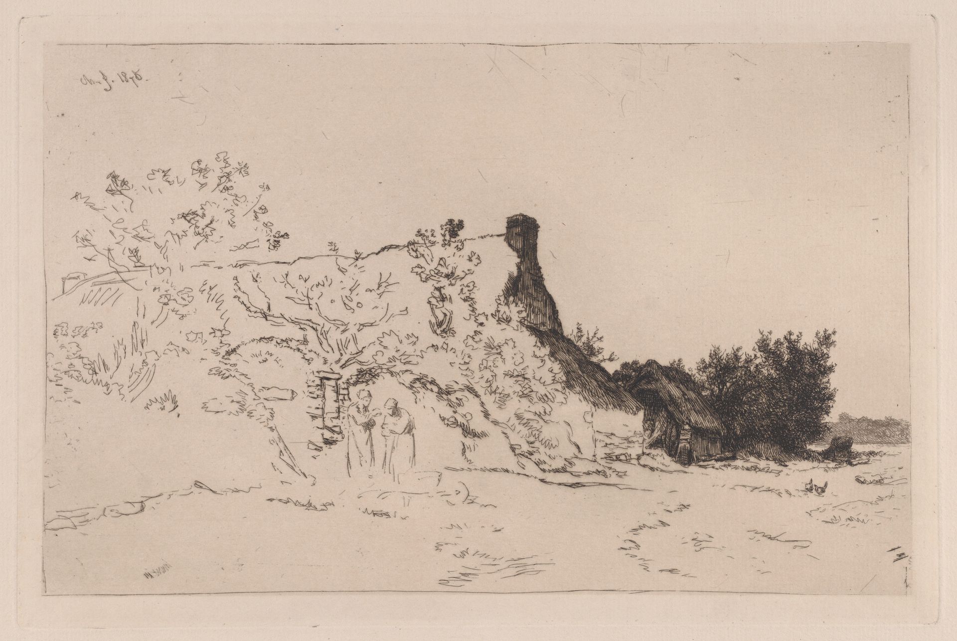 La Grande Chaumière Kercassier by Charles Jacque