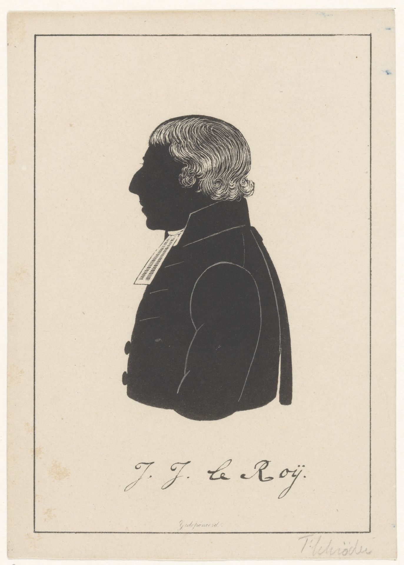 Silhouetportret van Johannes Jacobus le Roy by Pieter (IV) Barbiers