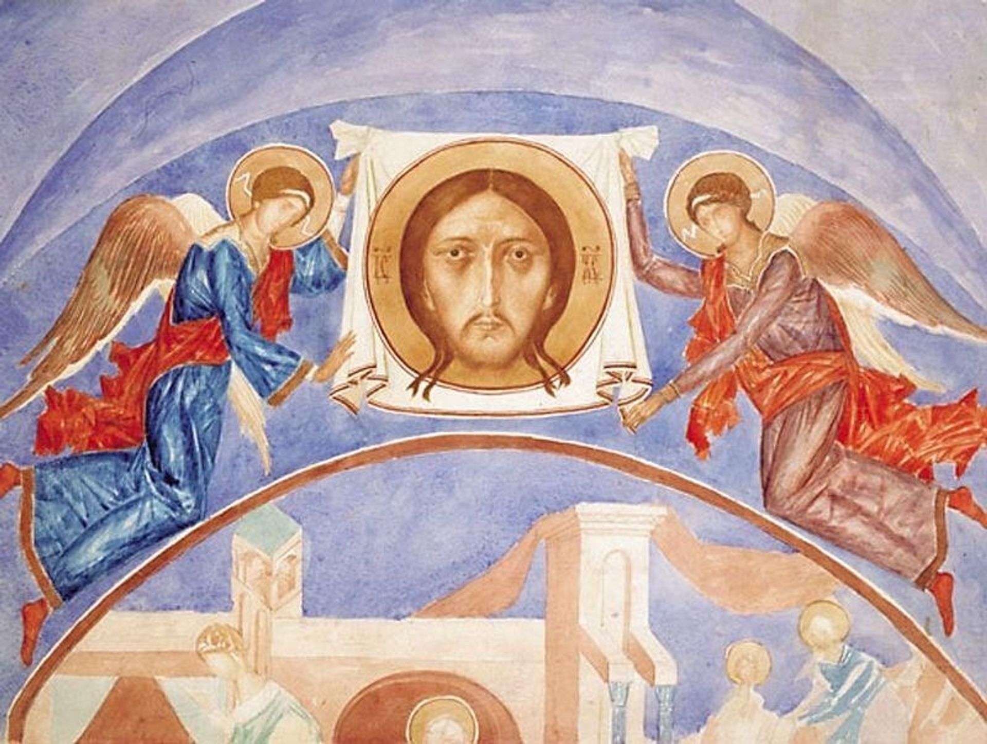 Angels with a way Savior by Kuzma Petrov-Vodkin