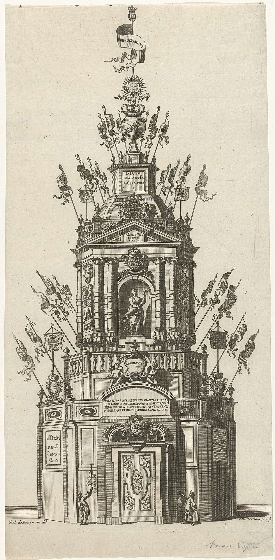 Monument ter ere van de inhuldiging van Filips V als hertog van Lotharingen, 1702 by Jan Baptist Berterham