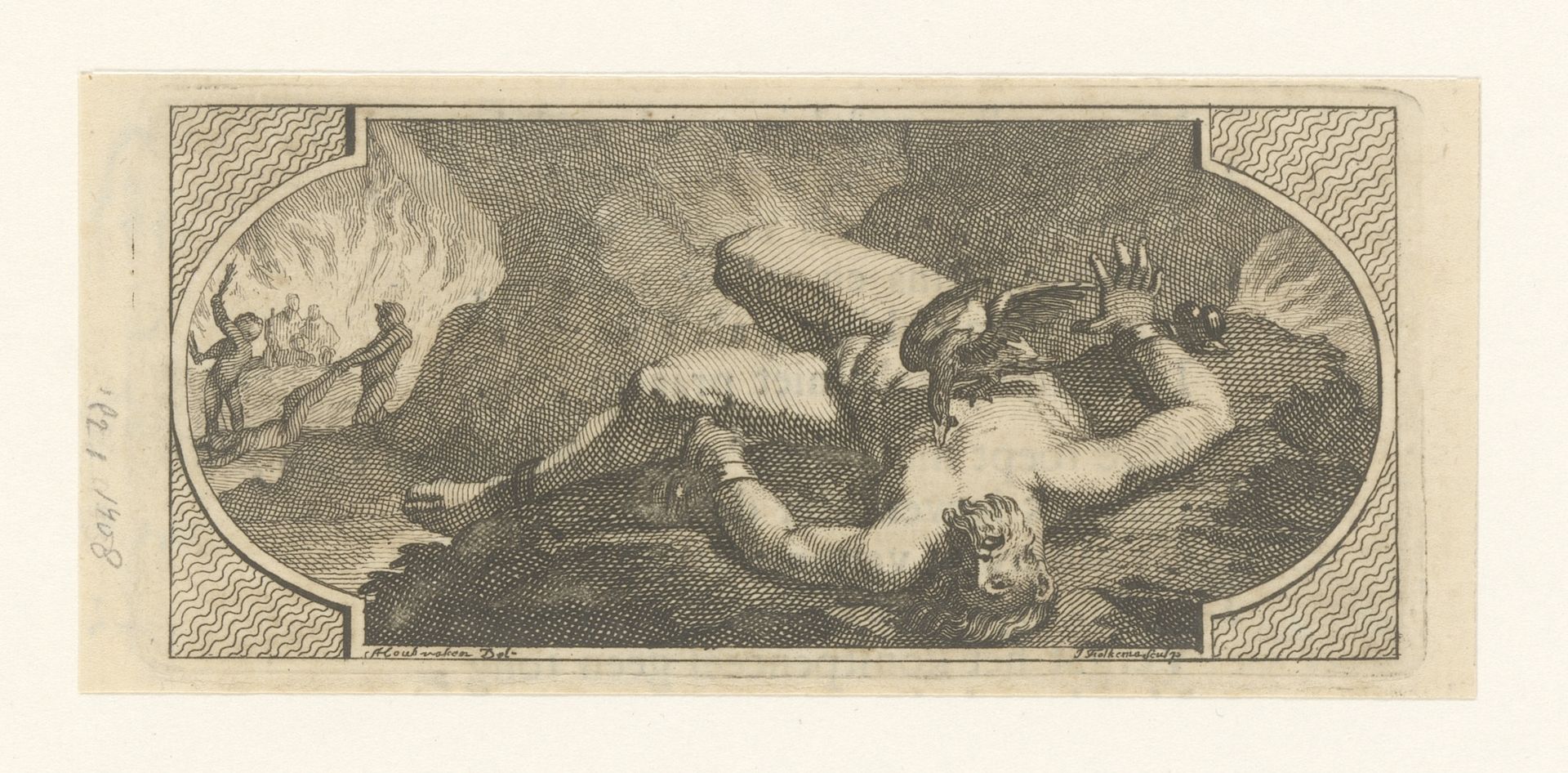 Prometheus geketend aan de rots by Jacob Folkema