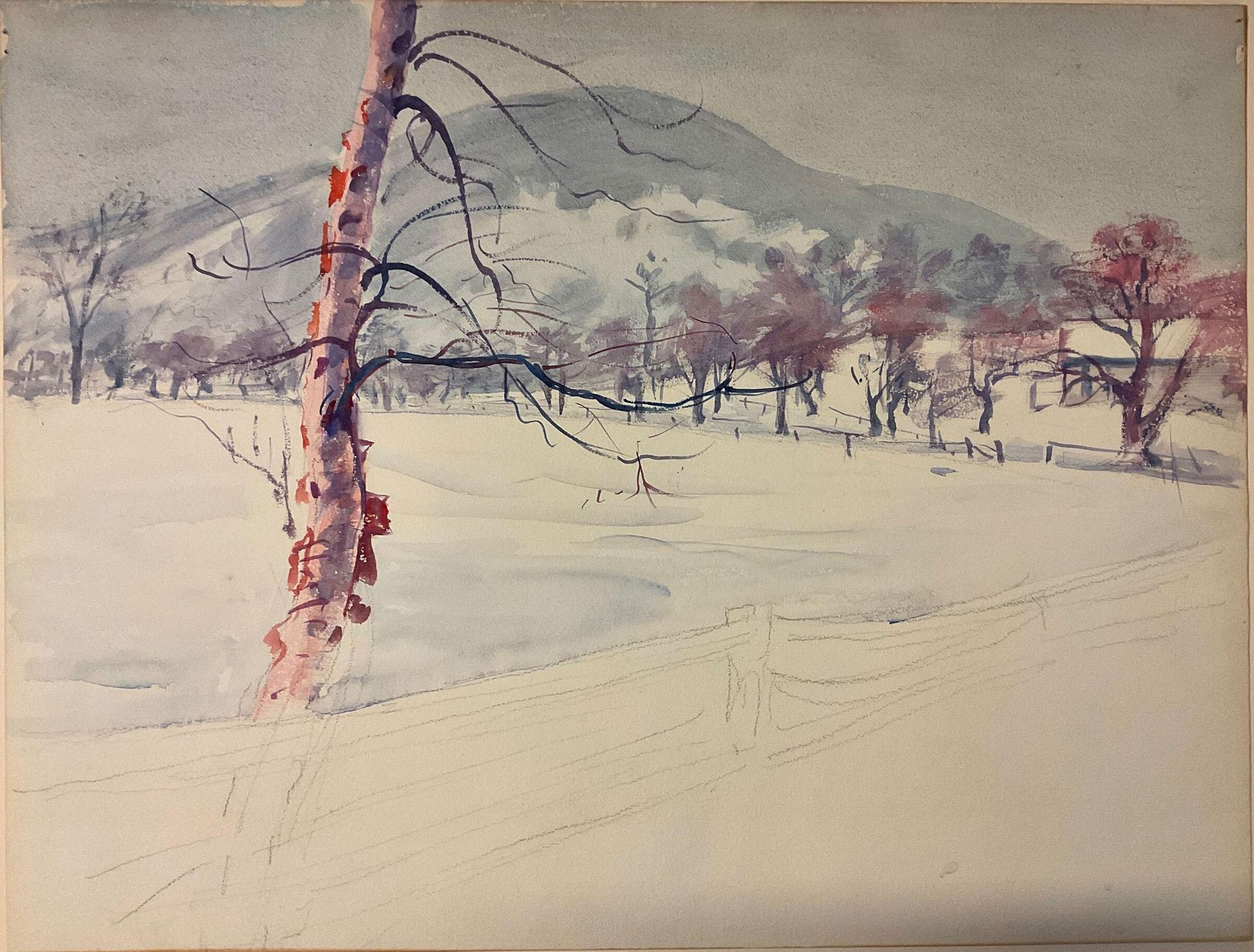 Unfinished Sketches Done in Gorham, N.H. (Winter) by Dodge Macknight