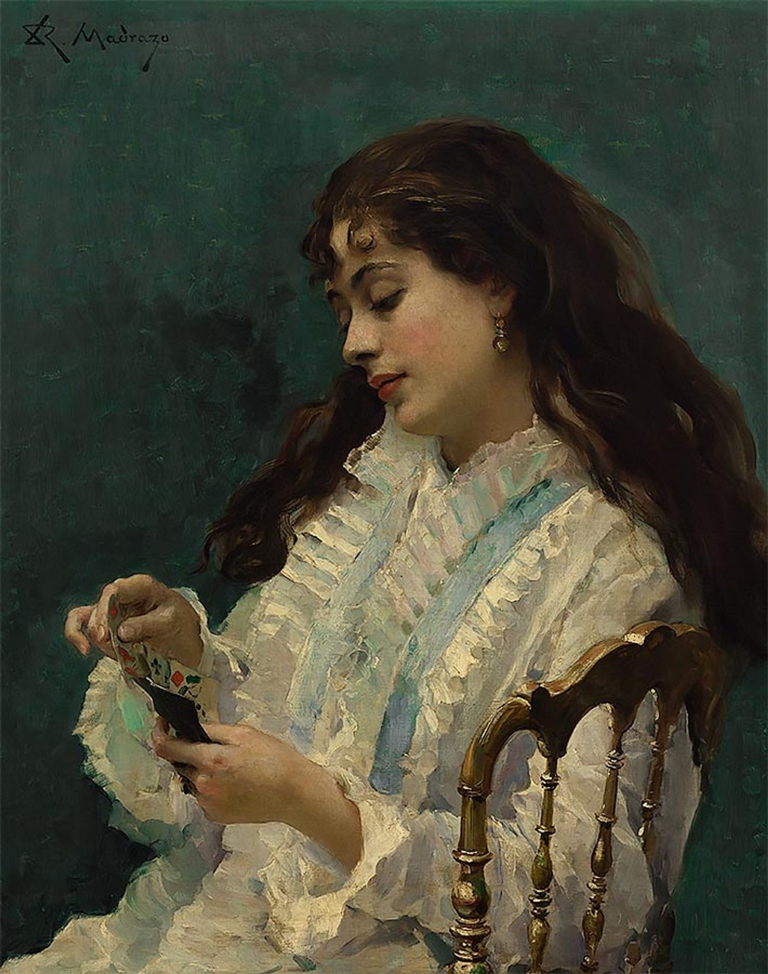 Girl Playing Patience by Raimundo de Madrazo