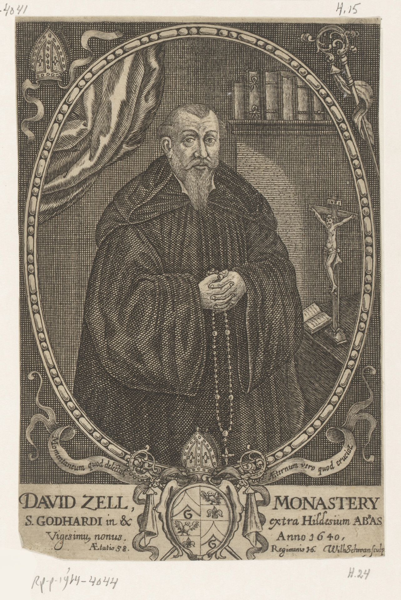 Portret van David Zell by Wilhelm Schwan