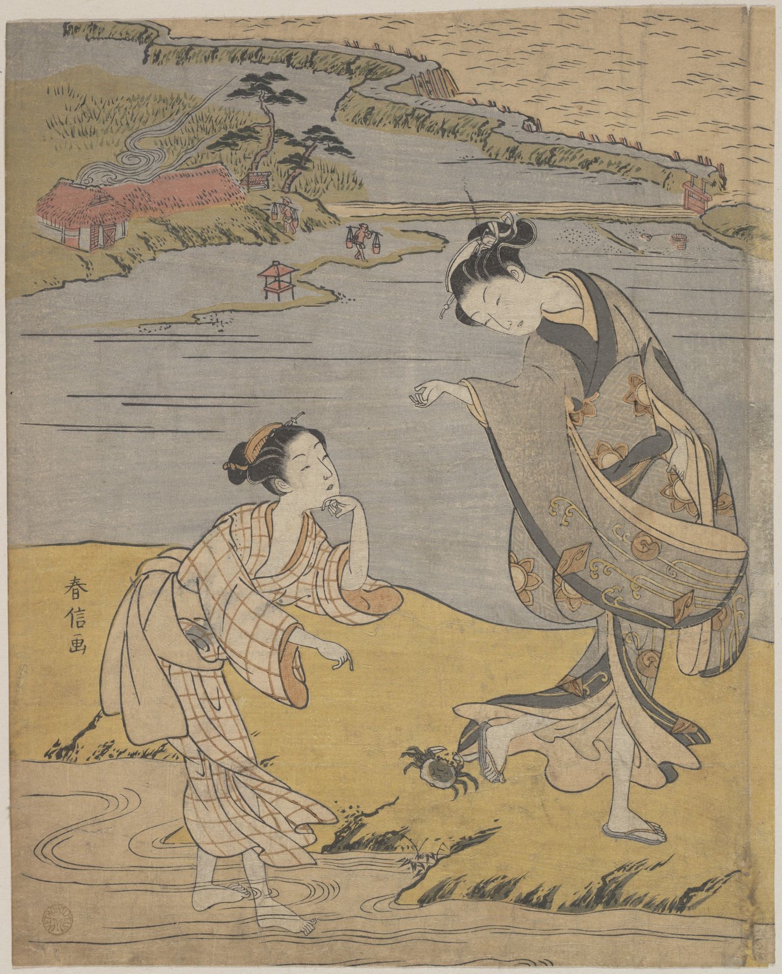 The Clinging Crab by Suzuki Harunobu 鈴木春信
