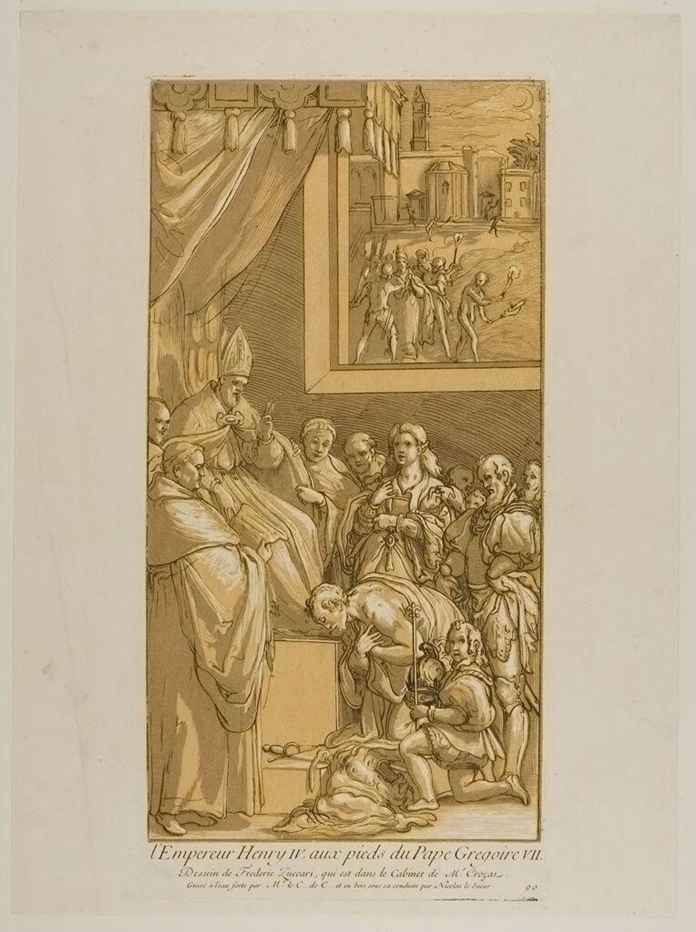 Emperor Henry IV at the Feet of Pope Gregory VII by A. Claude Philippe de ThubiÃ¨res comte de Caylus