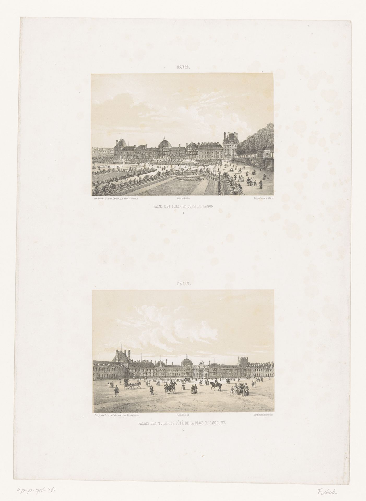 Zicht op het Tuilerieënpaleis vanuit de Tuin van de Tuileriën by Charles Fichot
