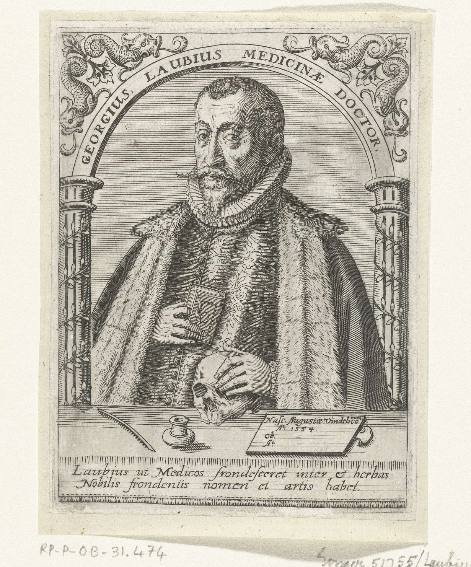 Portret van Georg Laub by Theodor de Bry
