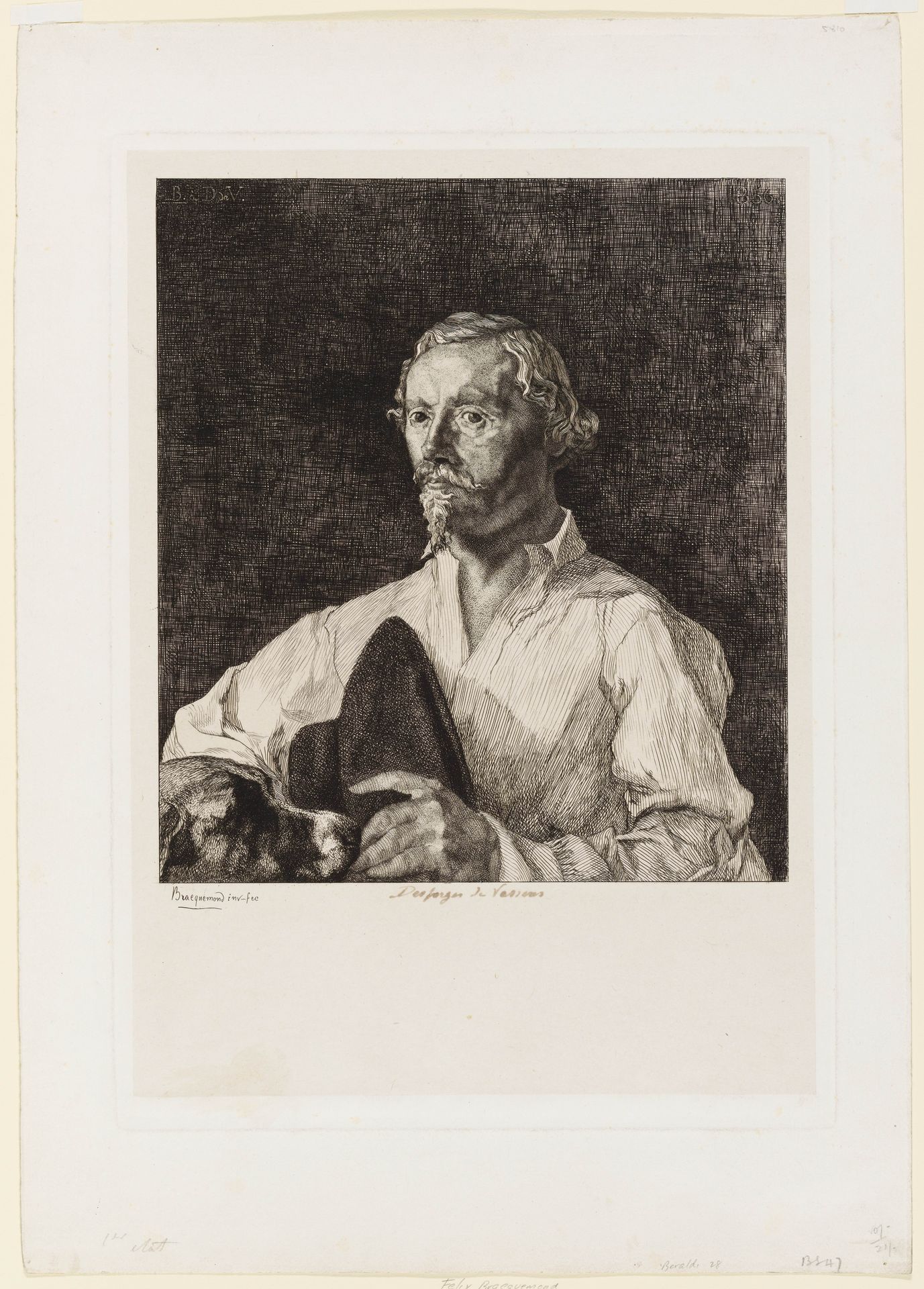 Portrait of Desforges de Vassens by Félix Bracquemond