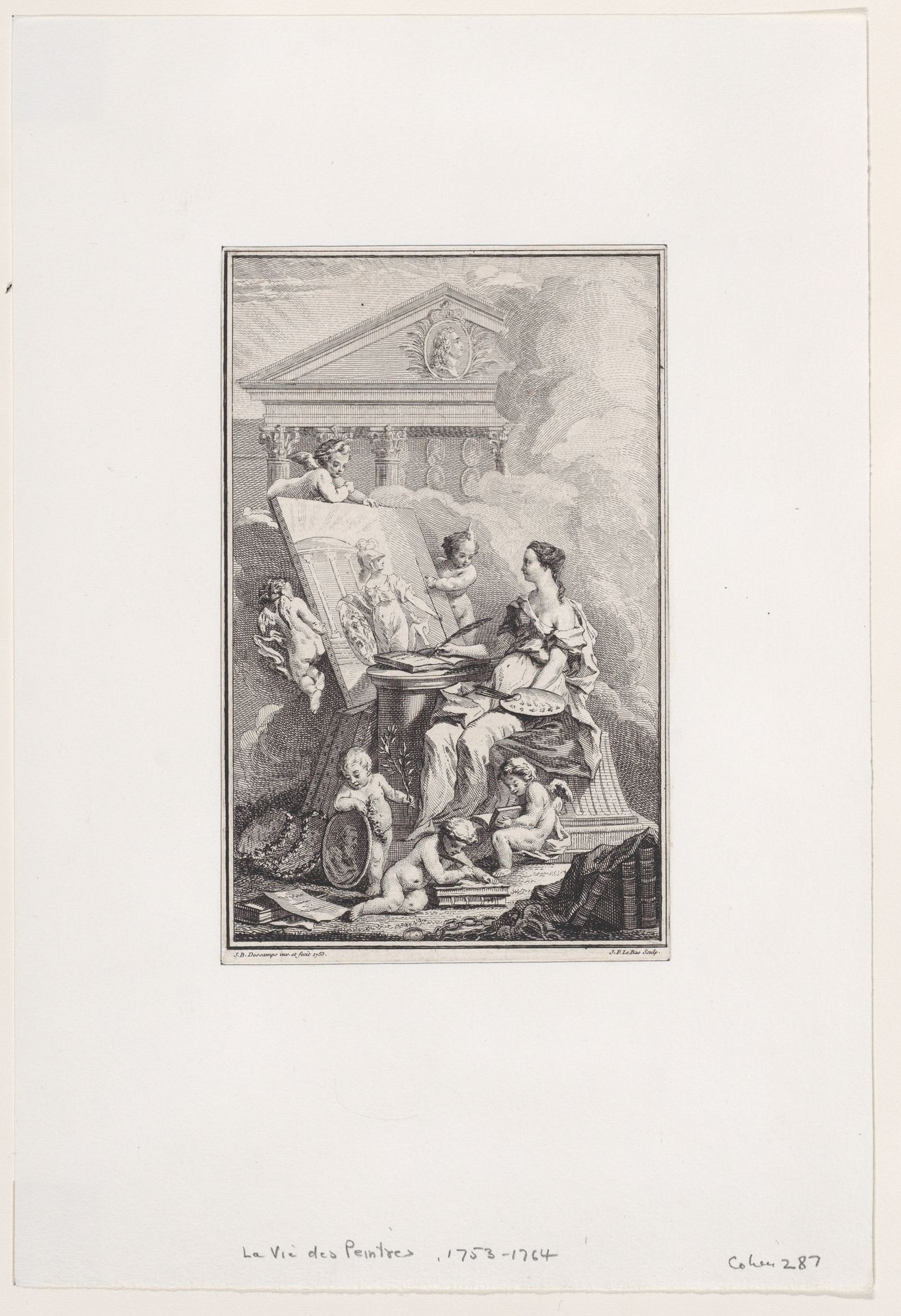 Frontispiece from "La Vie des Peintres" by Jacques Philippe Le Bas