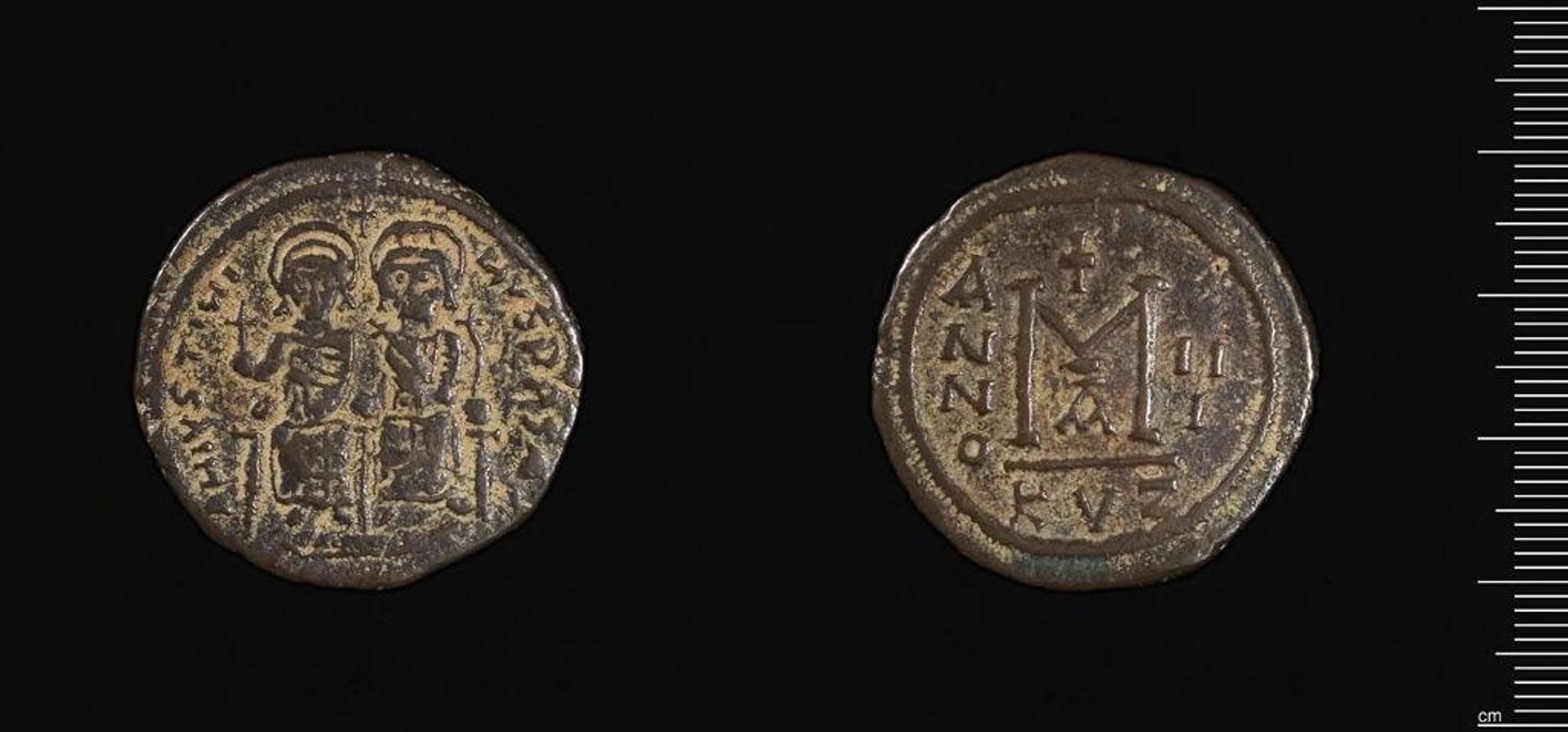 Follis of Justin II, Kyzikos by Justin II