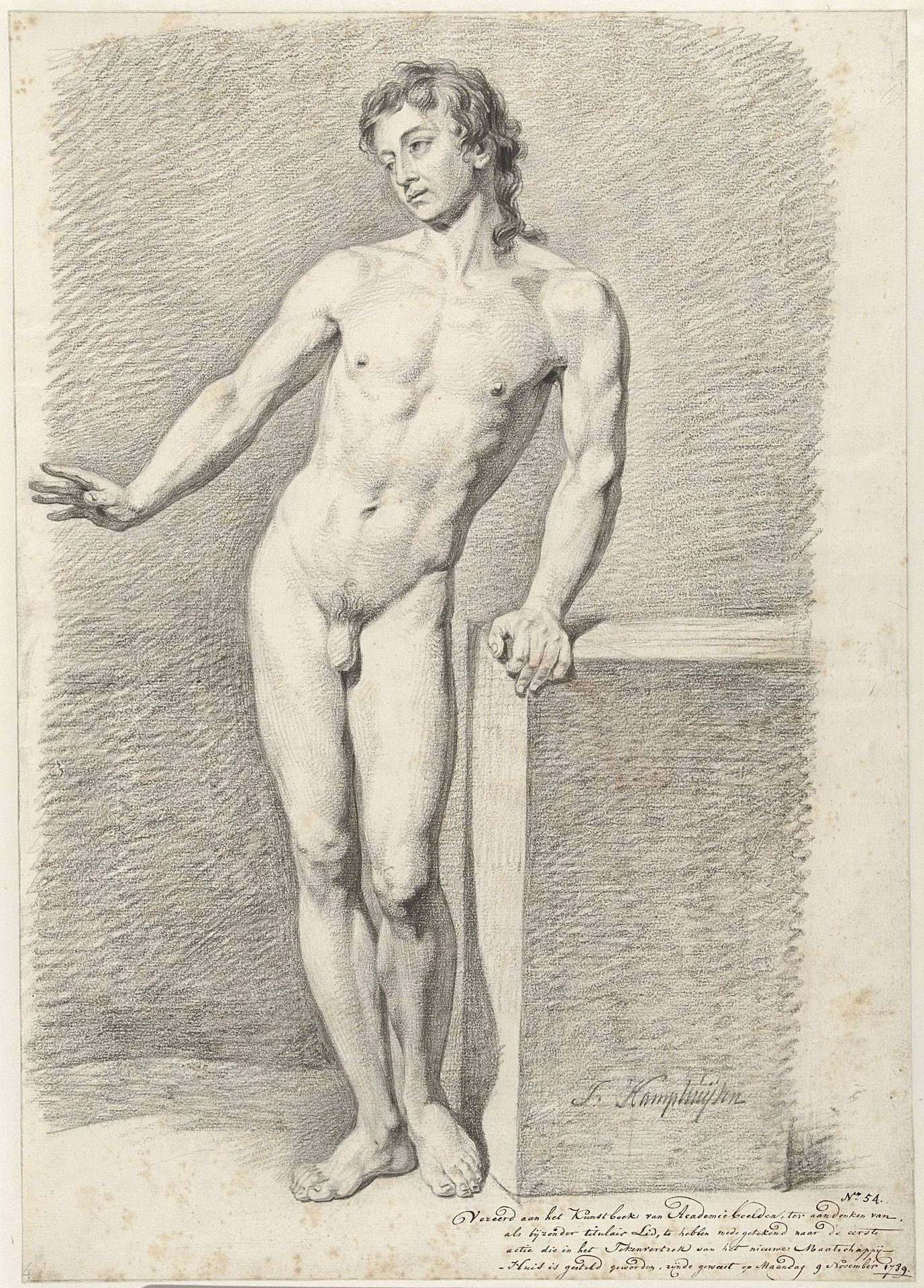 Staand mannelijk naakt by Jan Kamphuijsen