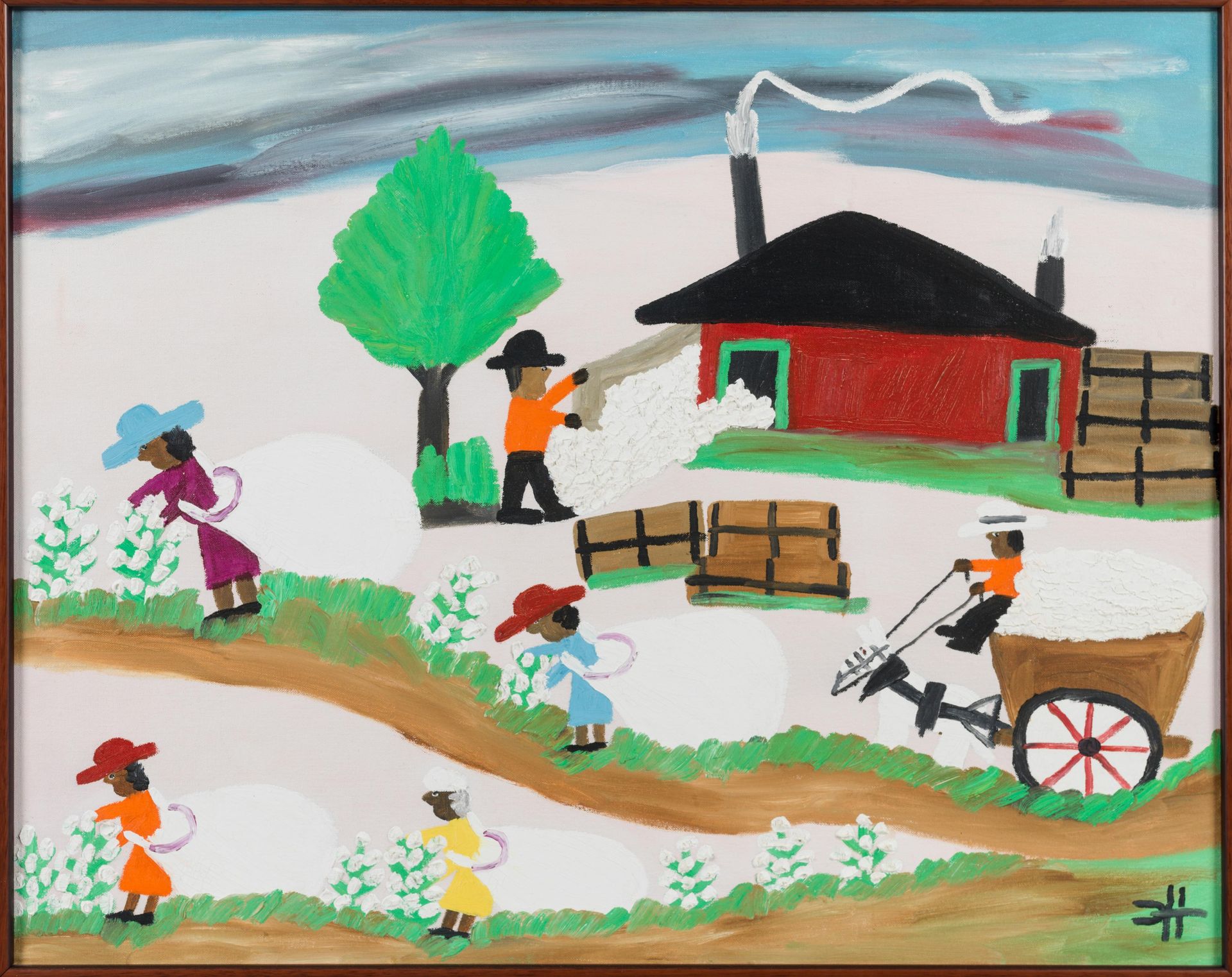 Picking and Hauling Cotton by Clementine Hunter