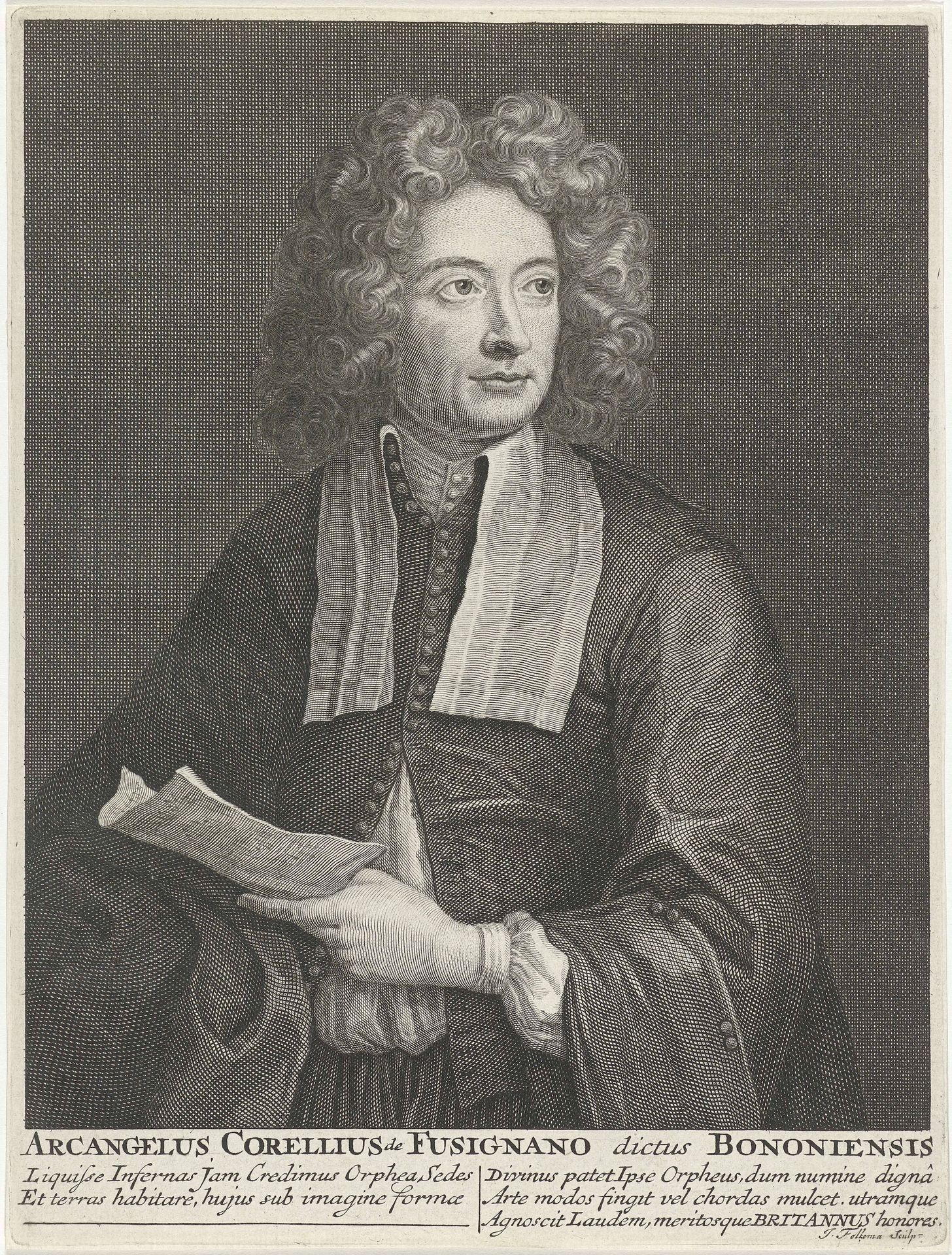 Portret van Arcangelo Corelli by Jacob Folkema