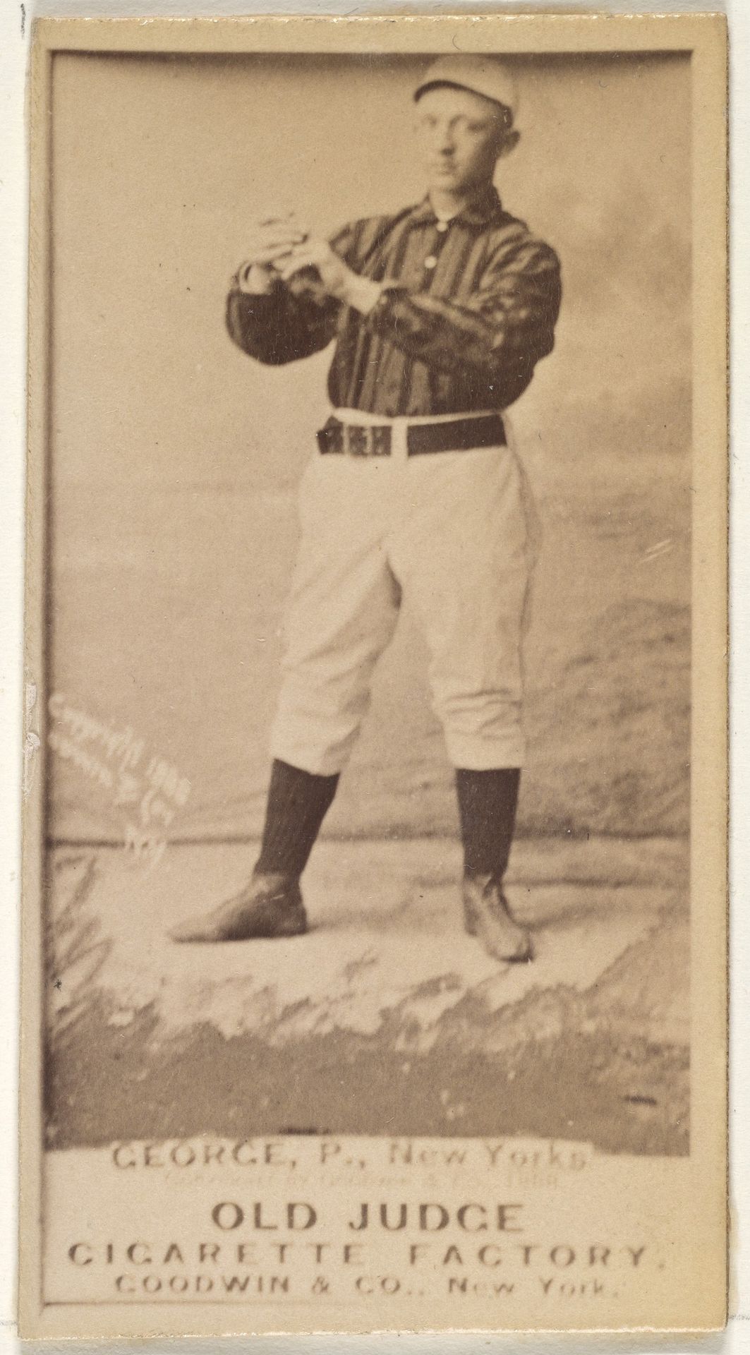 Bill George, Pitcher, New York, from the Old Judge series (N172) for Old Judge Cigarettes by Goodwin & Company