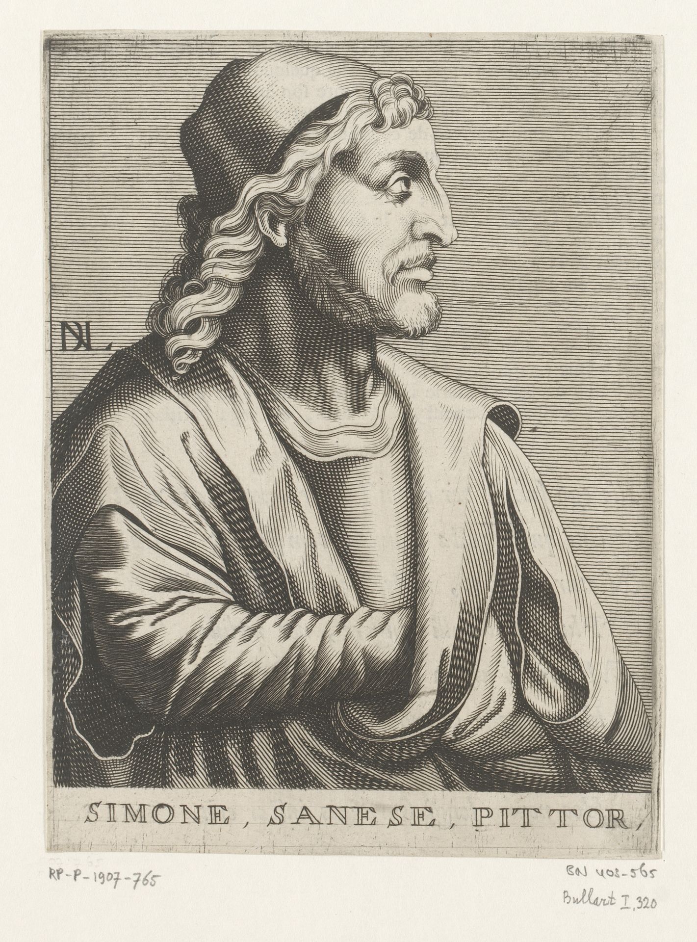 Portret van Simone Martini by Nicolas de (I) Larmessin