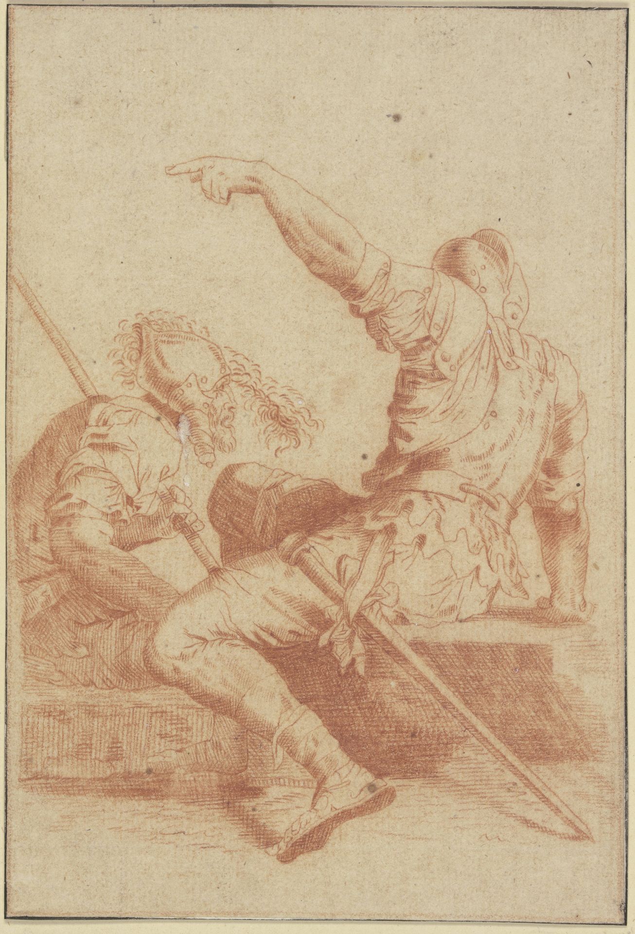 Two sitting soldiers by Salvator Rosa