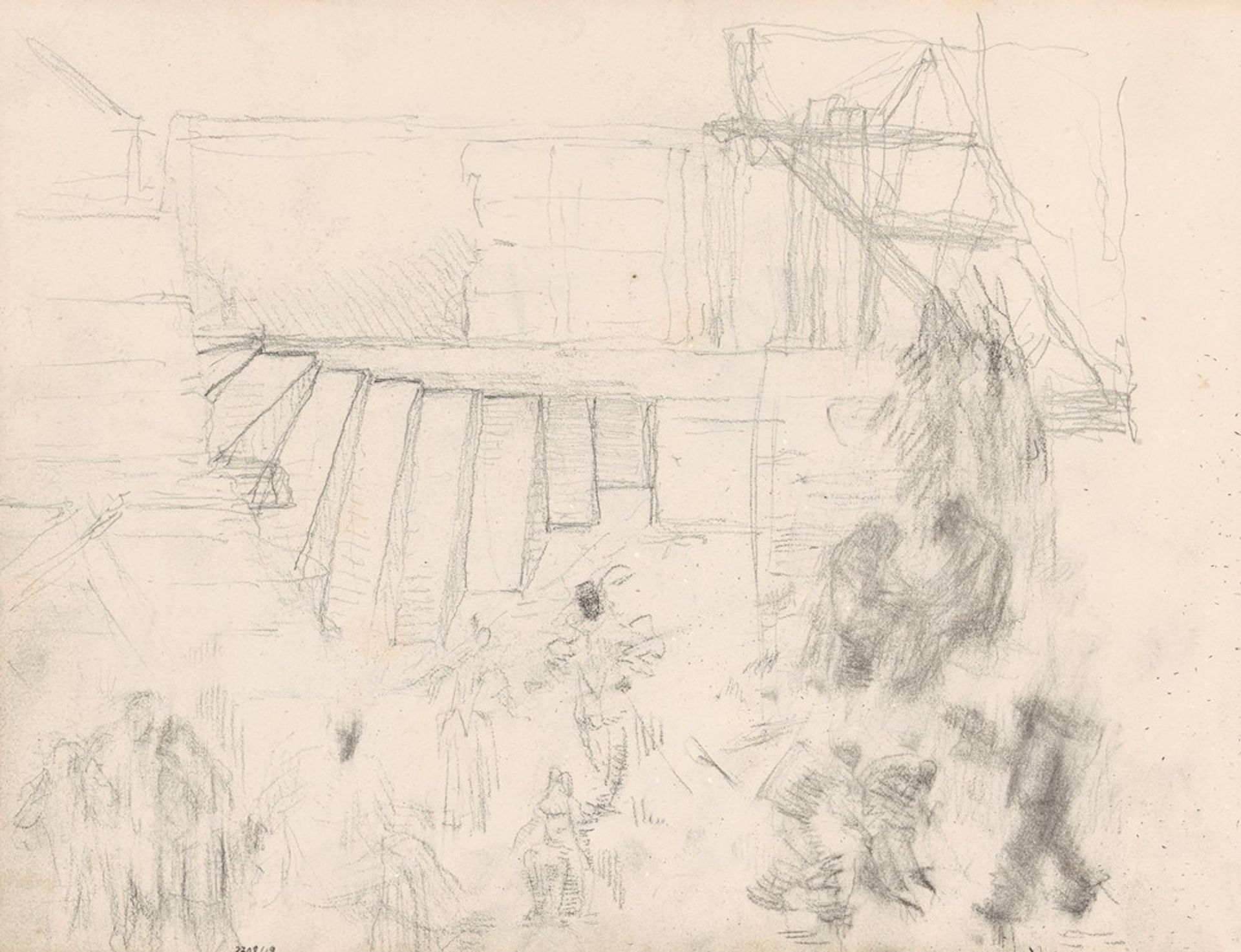 Spiral Staircase and Figures by James Ensor
