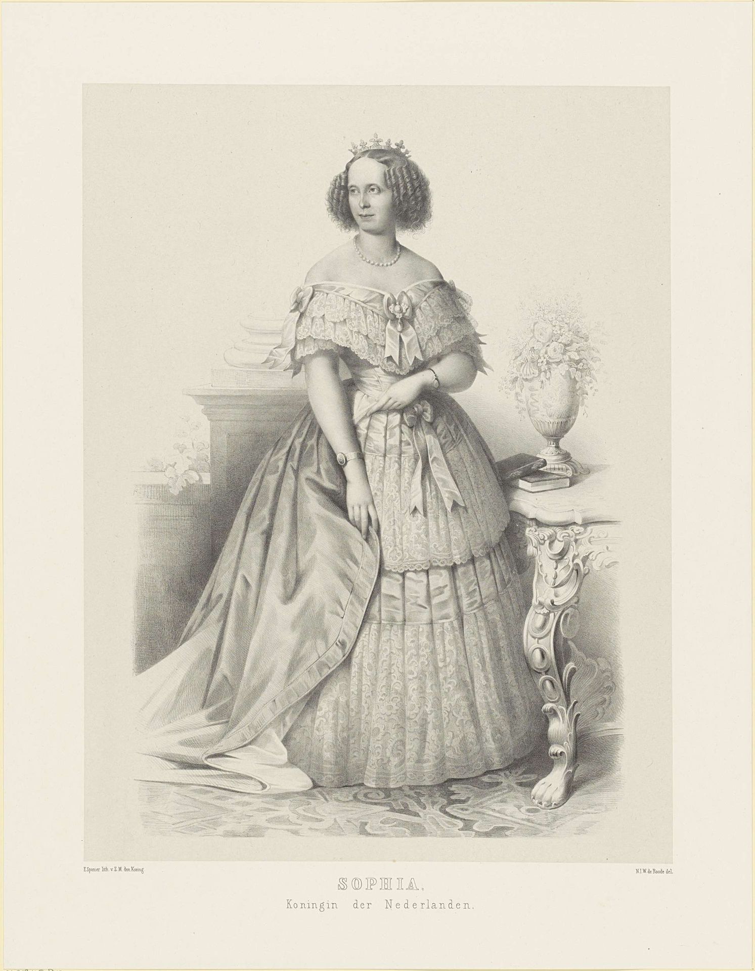 Portret van Sophie van Württemberg by Nicolaas Johannes Wilhelmus de Roode