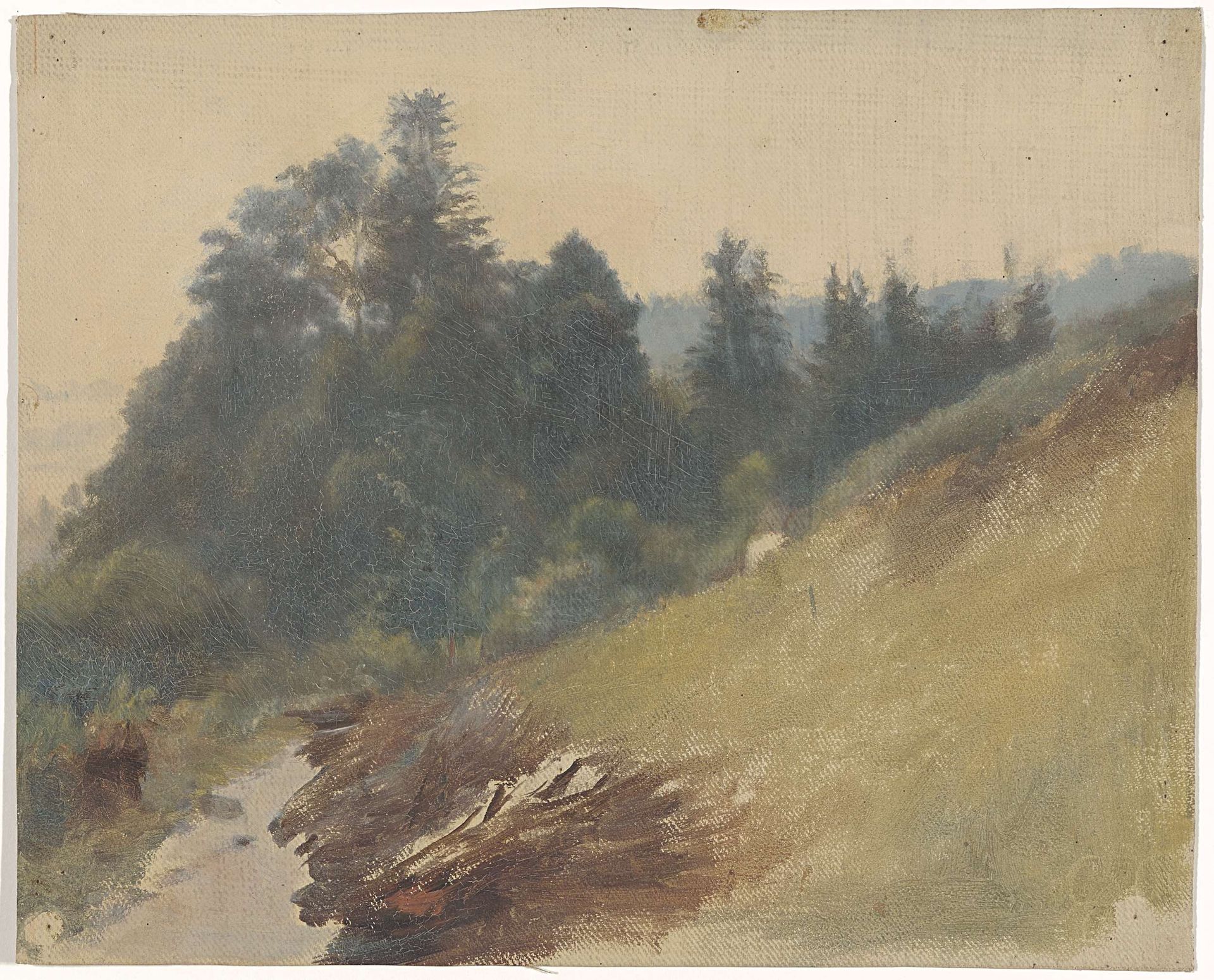 Berghelling met dennen by Guillaume Anne van der Brugghen