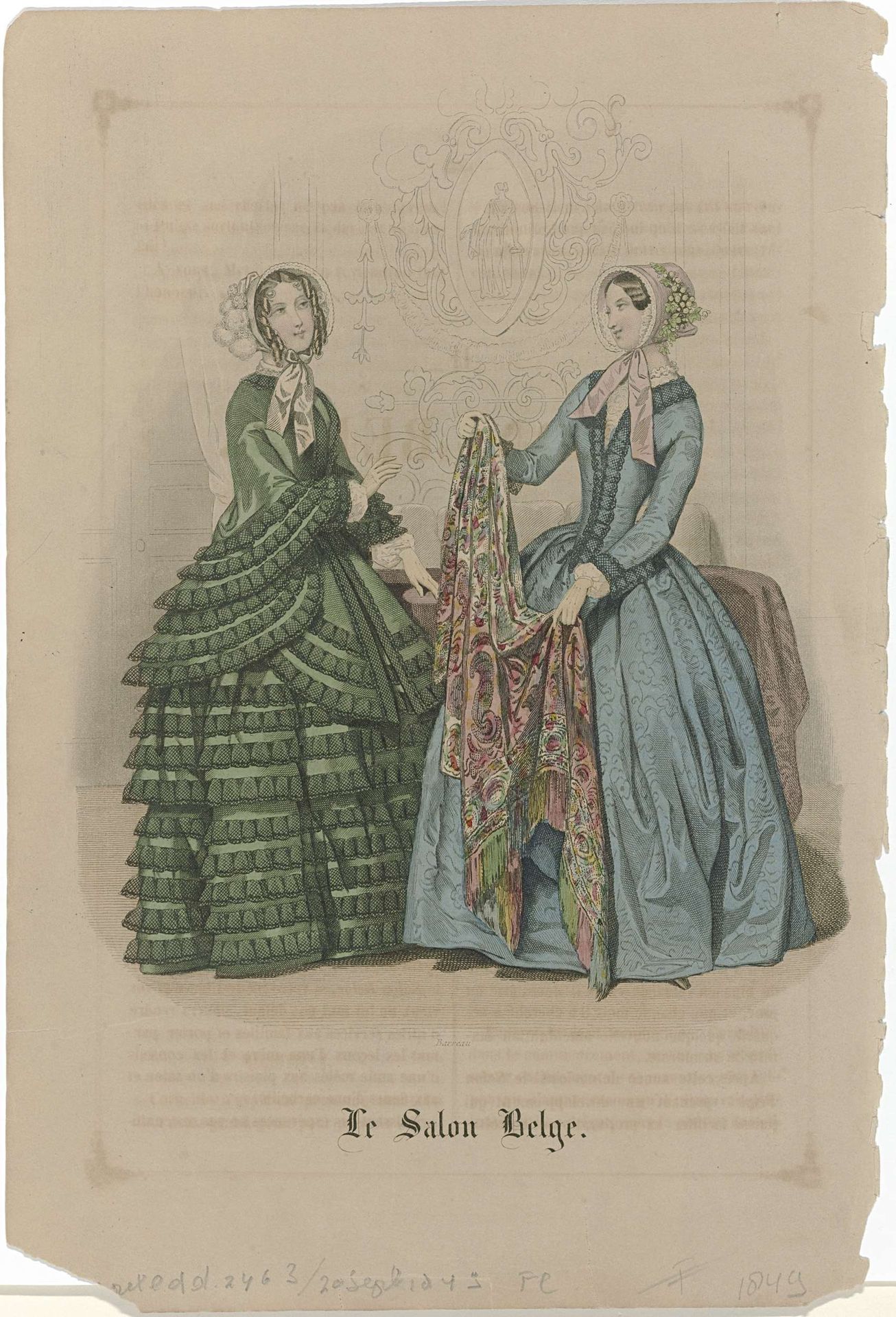 Le Salon Belge, Bruxelles, 1849 by Jean-Charles-Michel Barreau