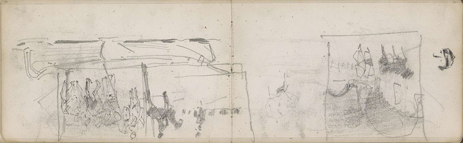 Compositiestudies en een boot by George Hendrik Breitner