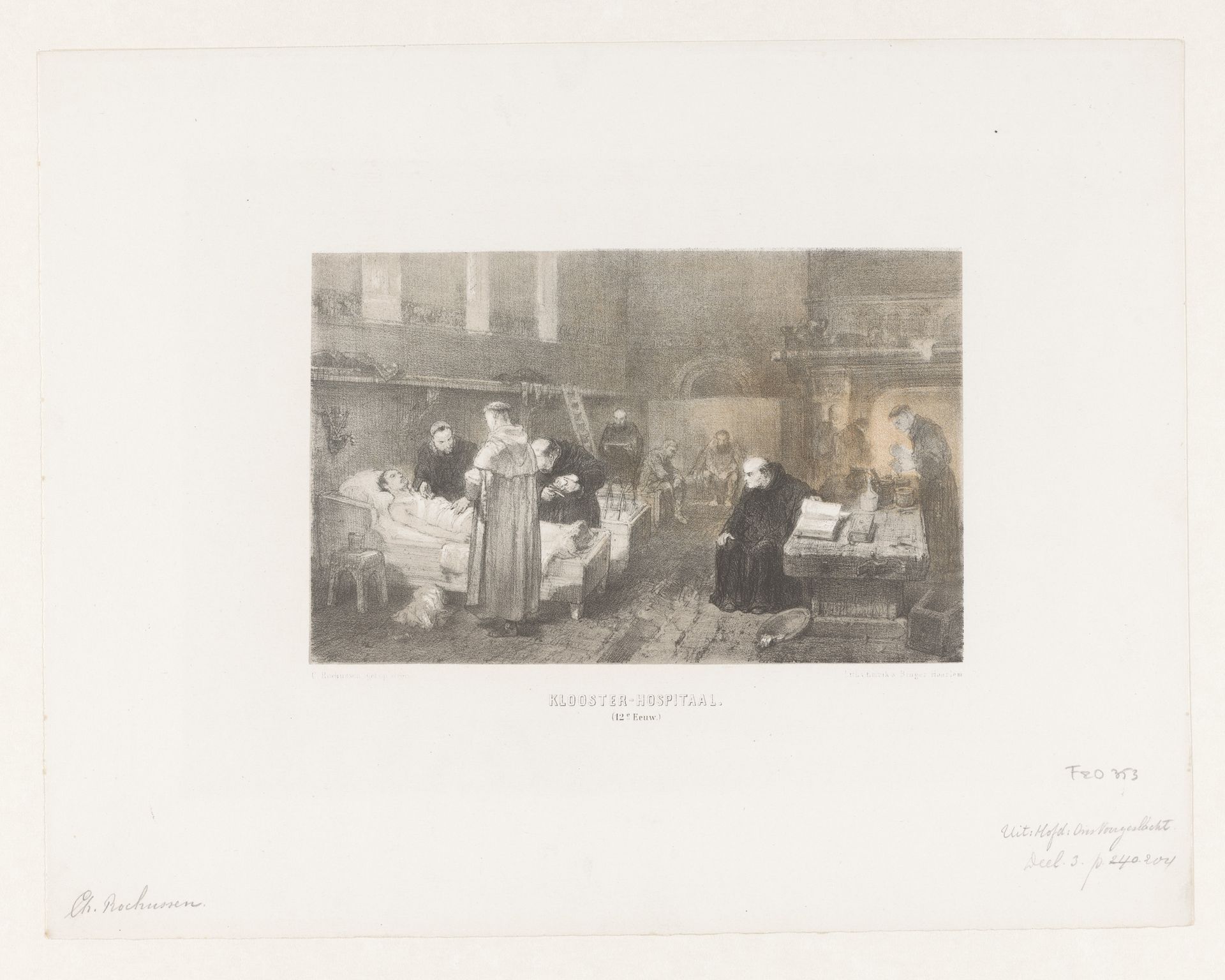 Ziekenzaal in klooster by Charles Rochussen