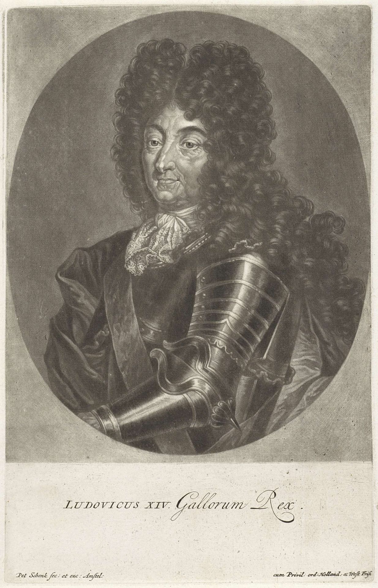 Portret van Lodewijk XIV, koning van Frankrijk by Pieter Schenk