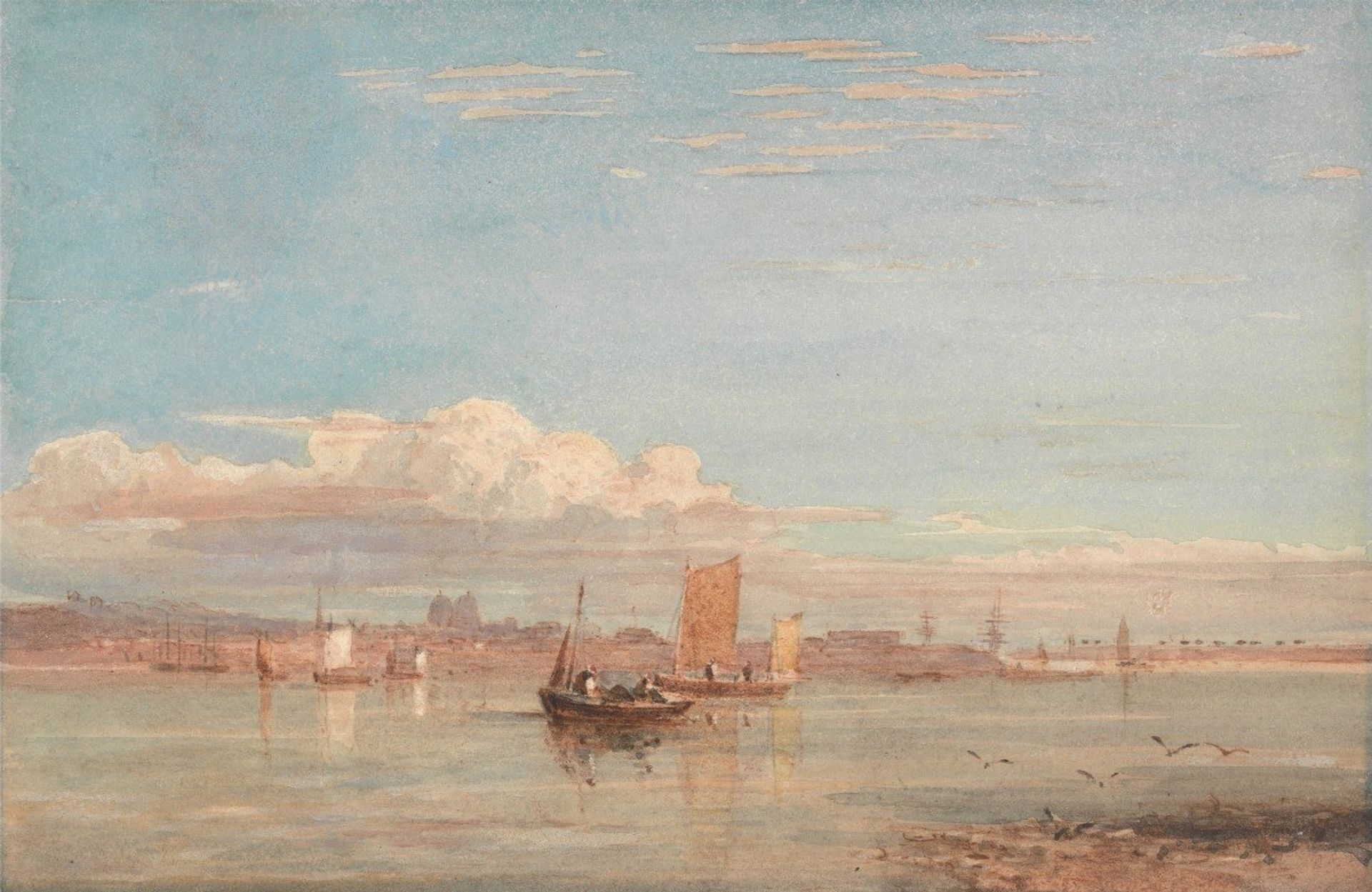 Greenwich Hospital from Woolwich Reach by David Cox