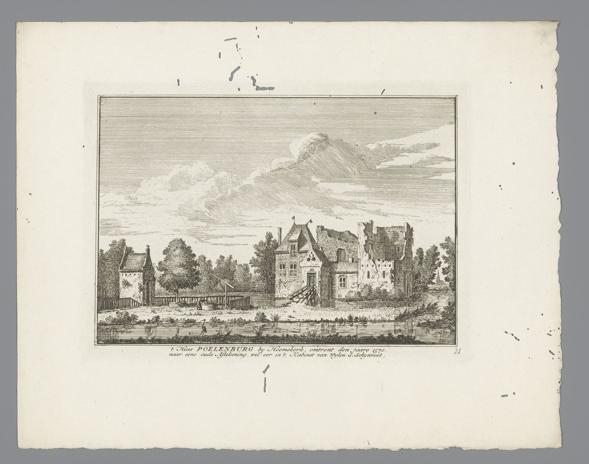Gezicht op het Huis Poelenburg bij Heemskerk, 1570 by Hendrik Spilman