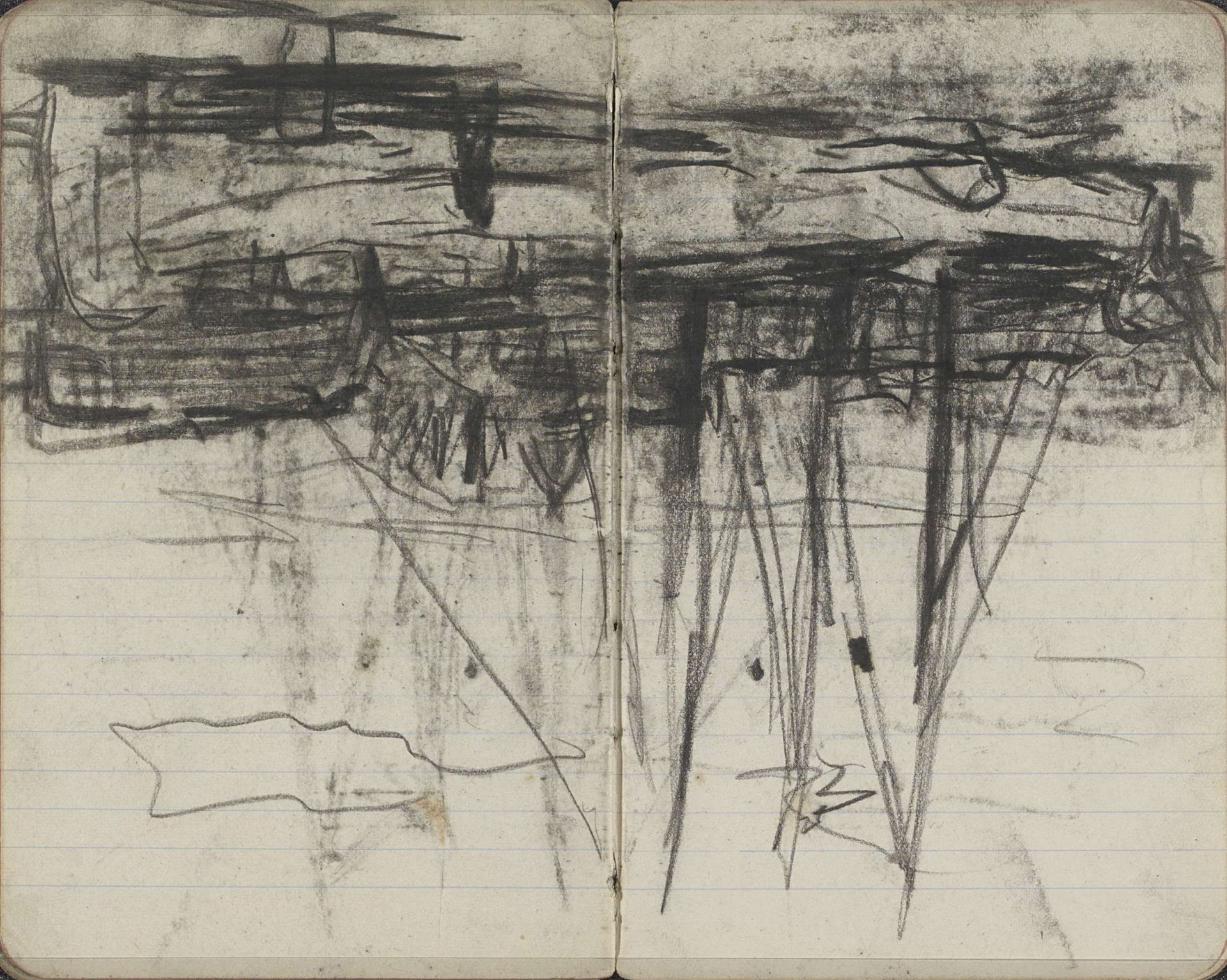 Gezicht in Amsterdam met aangemeerde boten by George Hendrik Breitner
