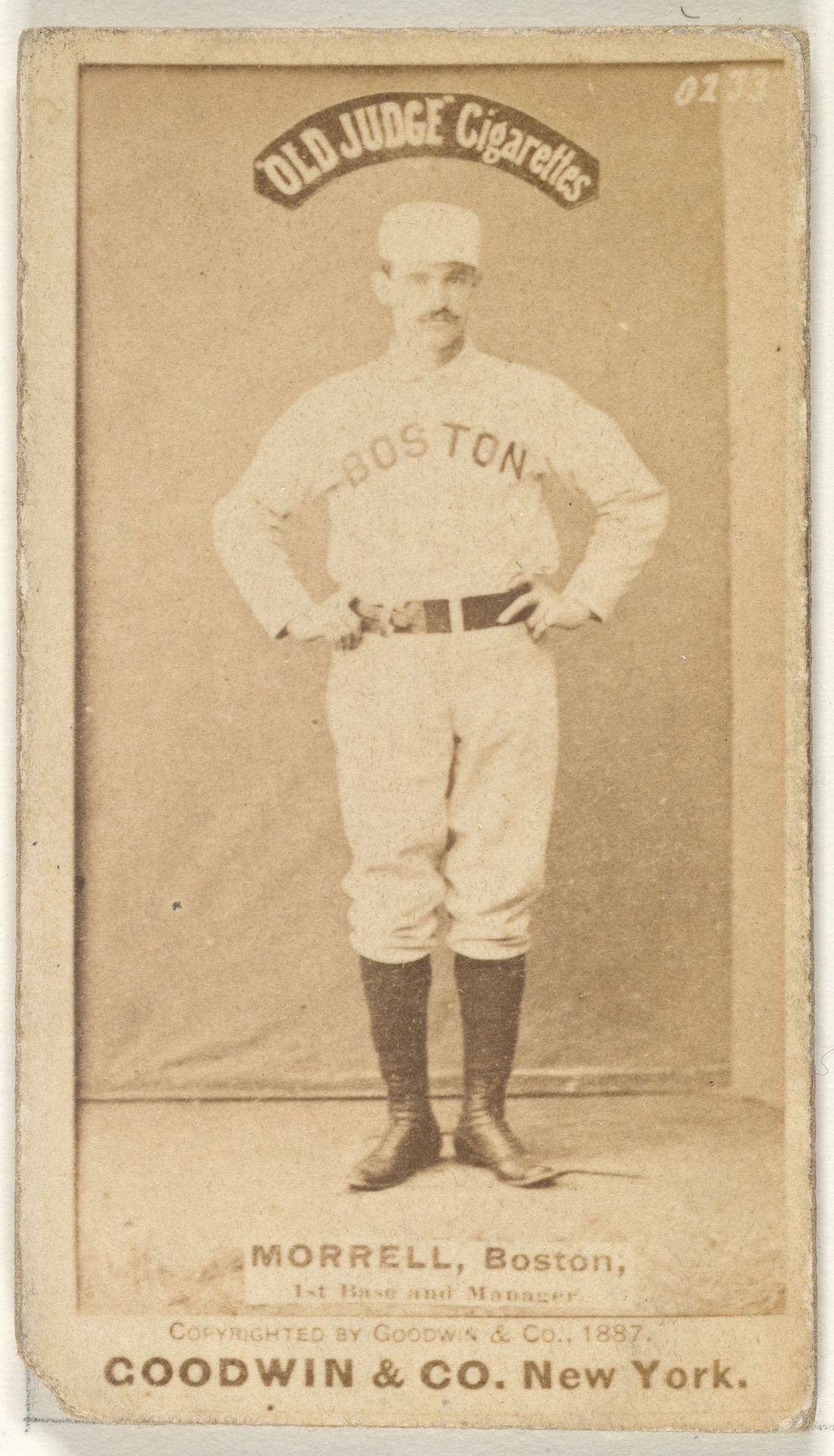 Morrell, 1st Base and Manager, Boston, from the Old Judge series (N172) for Old Judge Cigarettes by Goodwin & Company