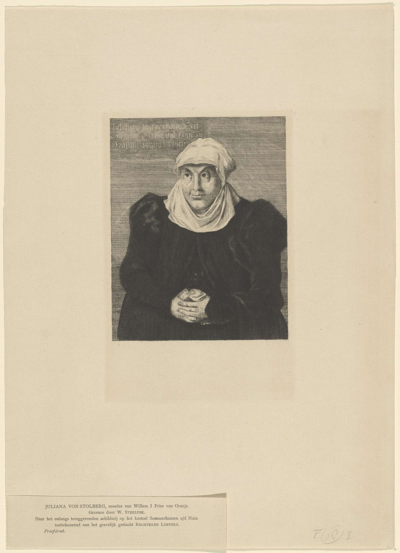 Portret van Juliana van Stolberg by Willem (I) Steelink