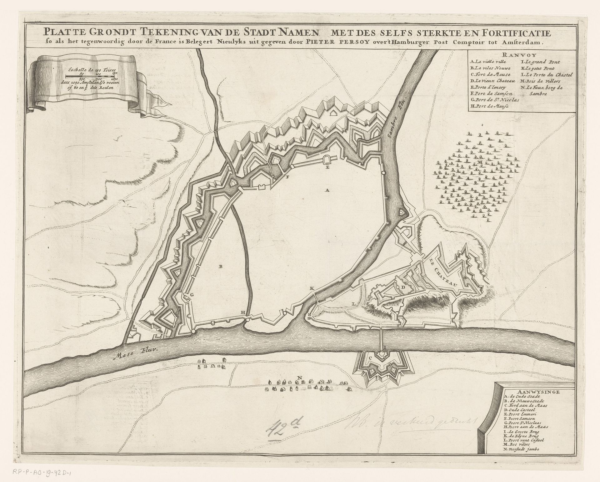 Plattegrond van Namen by Anonymous